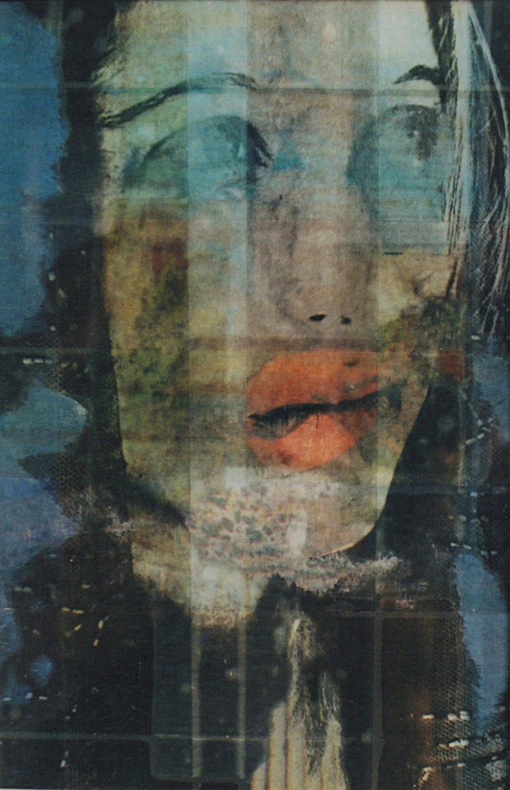 Transparency with newsprint and scotchtape
