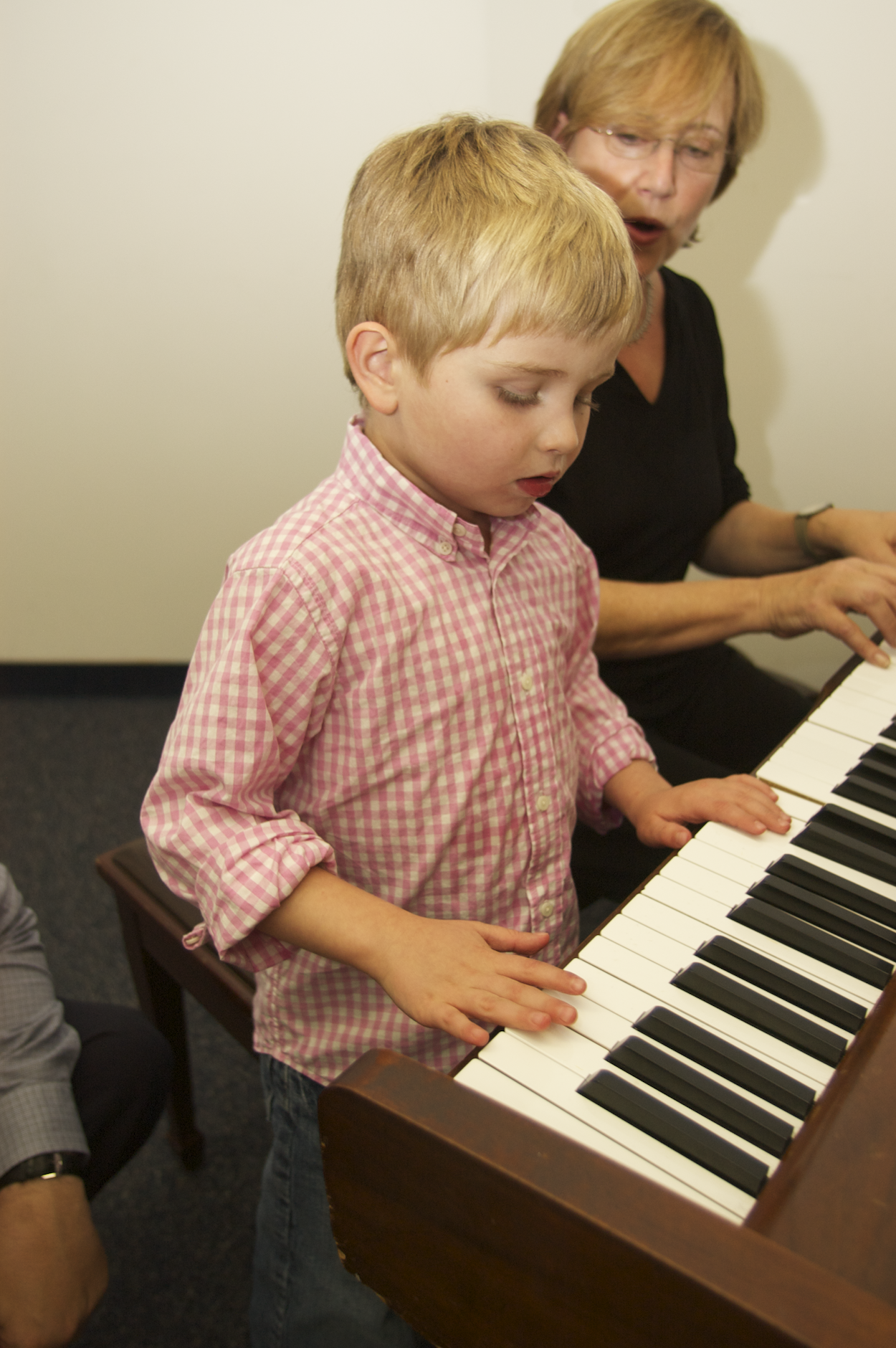 Christian and I collaborate on the piano.