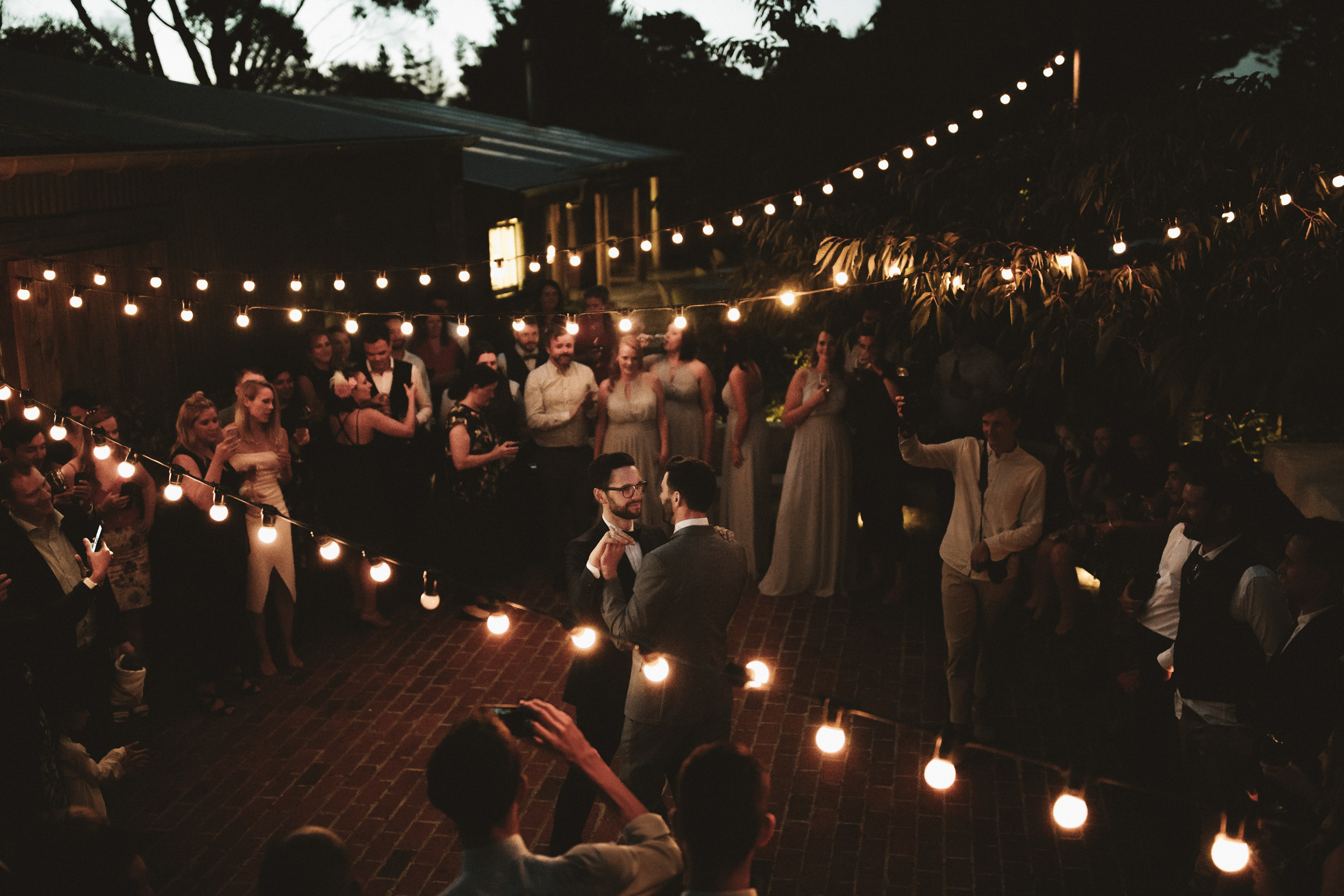Open air dance floor wedding