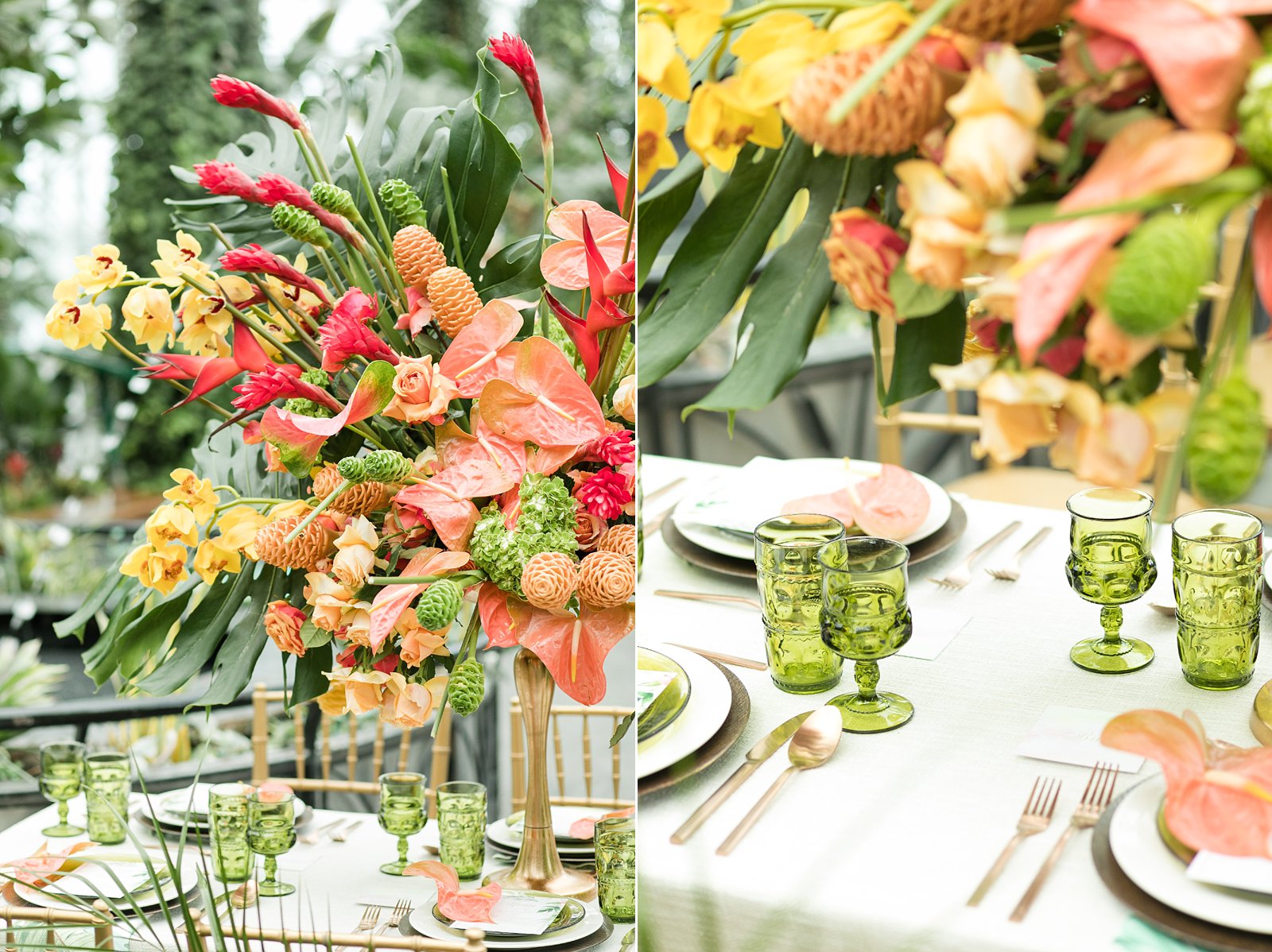 Vibrant Tropical Wedding Inspiration | The Crystal Gardens at Navy Pier ...