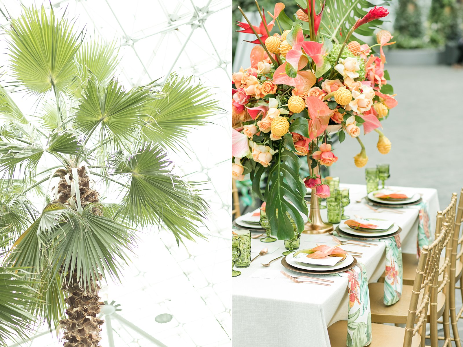 Vibrant Tropical Wedding Inspiration | The Crystal Gardens at Navy Pier ...