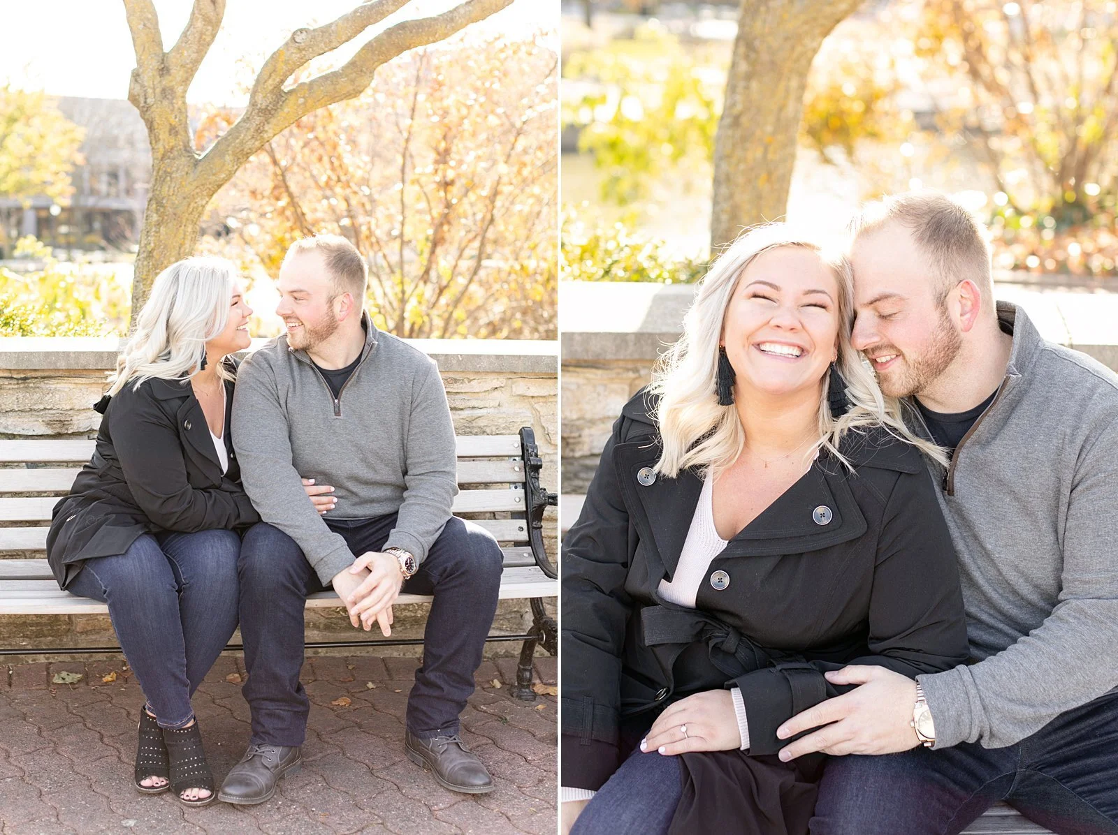 Alexa &amp; Nick | Glowy Naperville Riverwalk Fall Engagement Session