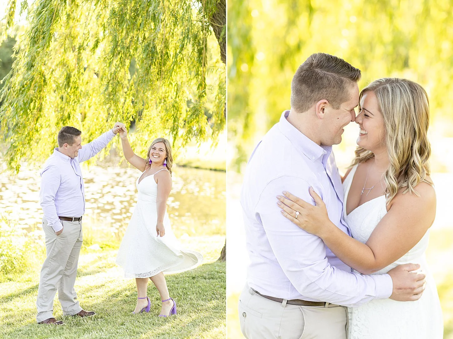Amanda &amp; Nick | Golden Hour Summer Engagement Session at Worth Waterfalls 
