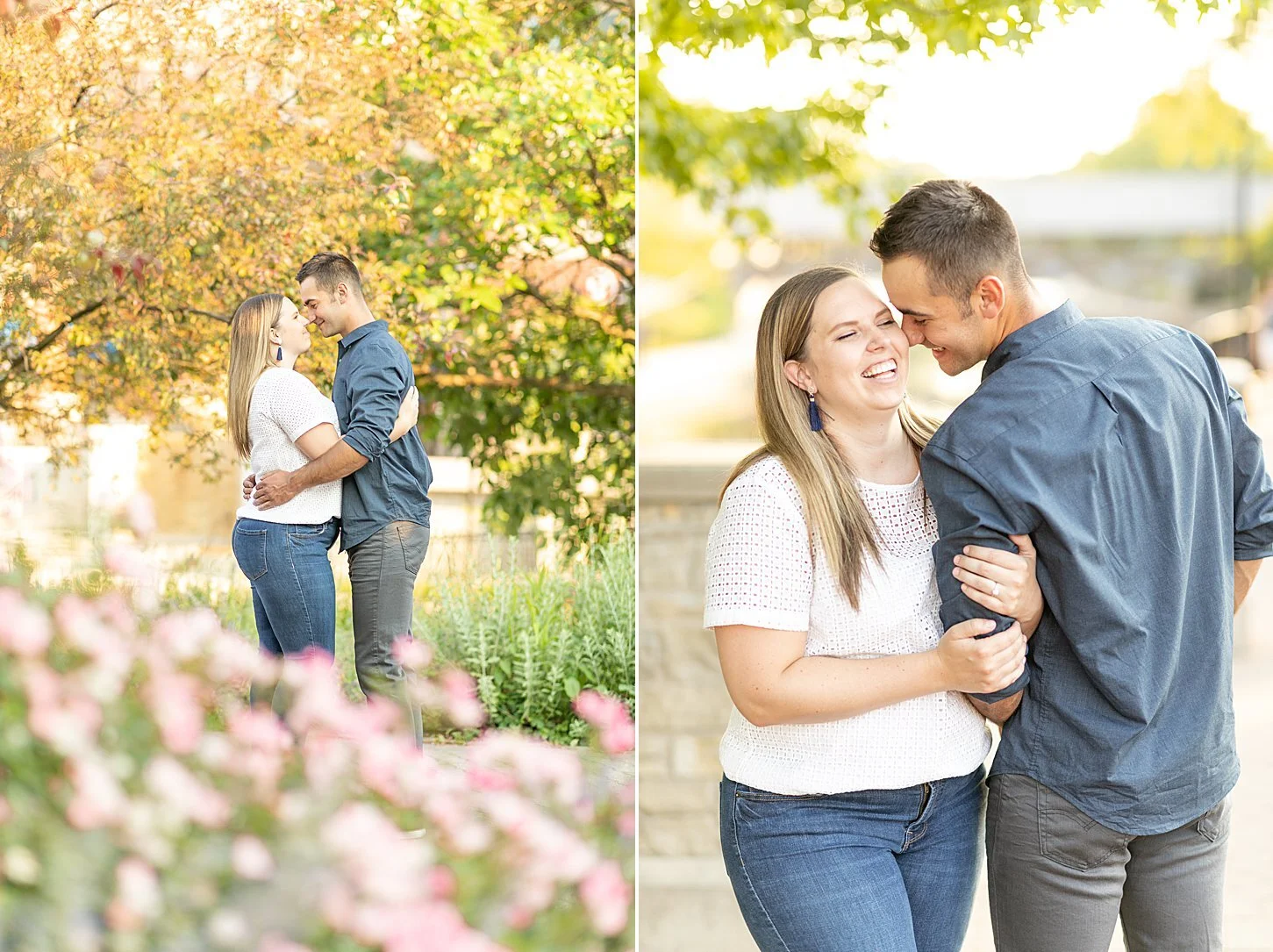 Erika &amp; Robert | Summer Engagement Session at the Naperville Riverwalk
