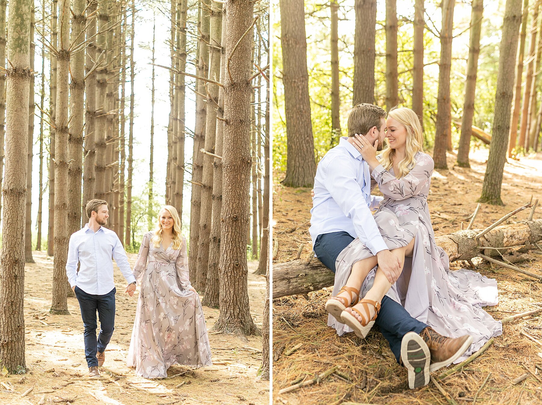 Lauren &amp; Boston | Woodsy Pine Tree Adventure Engagement Session in Deer Park, Illinois
