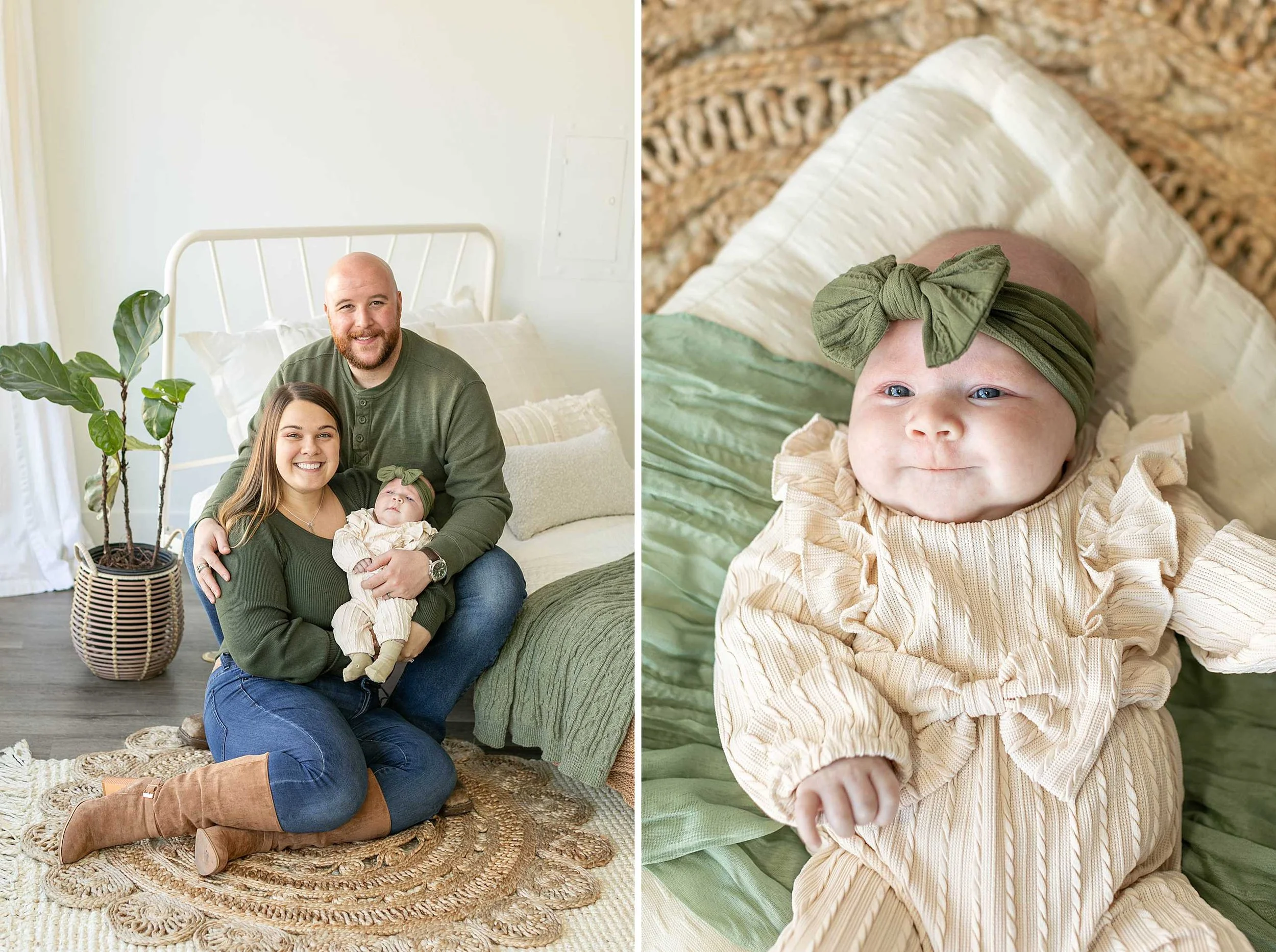 Neutral studio newborn session at studio 388 in kankakee illinois
