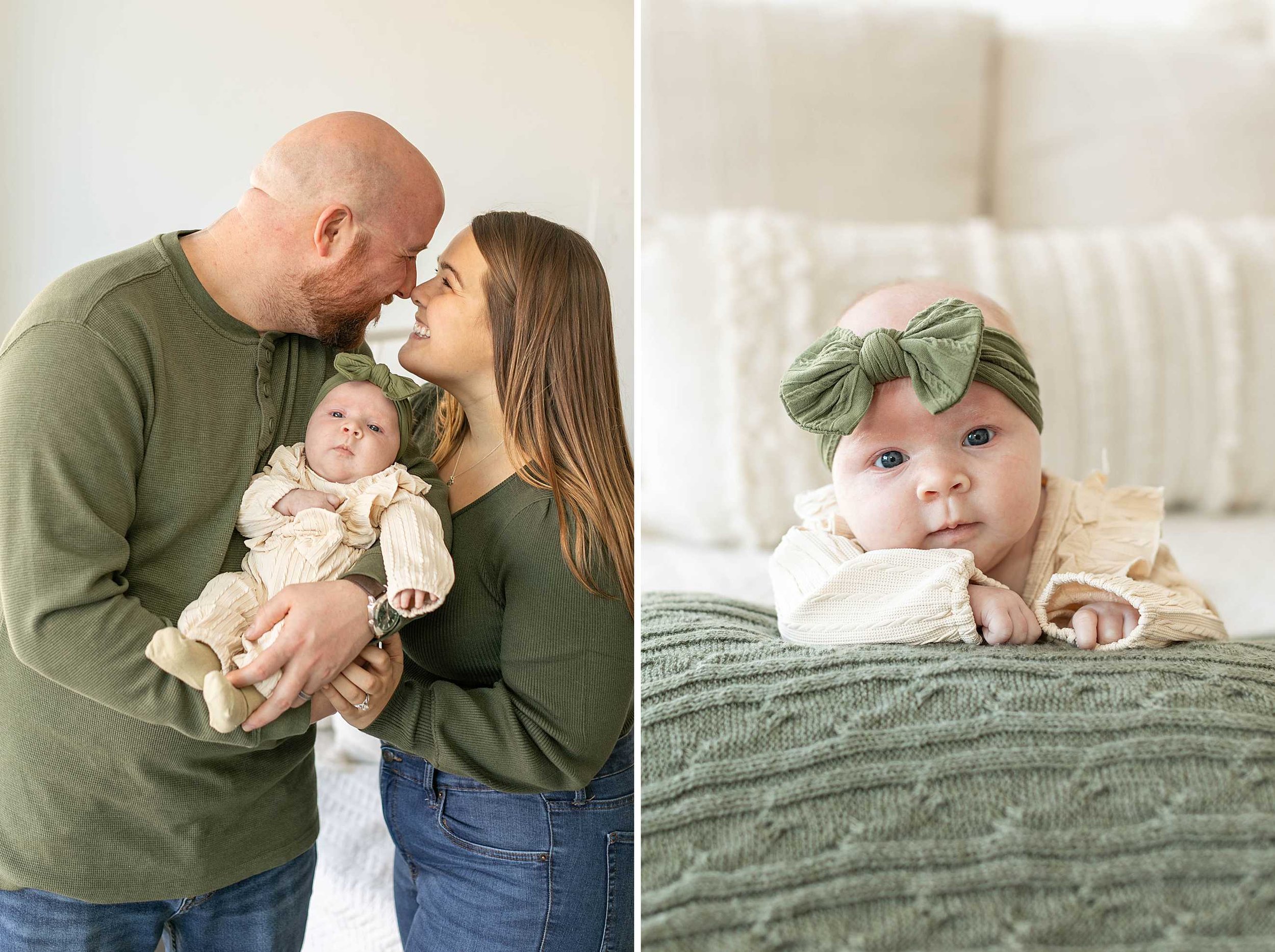 Neutral studio newborn session at studio 388 in kankakee illinois