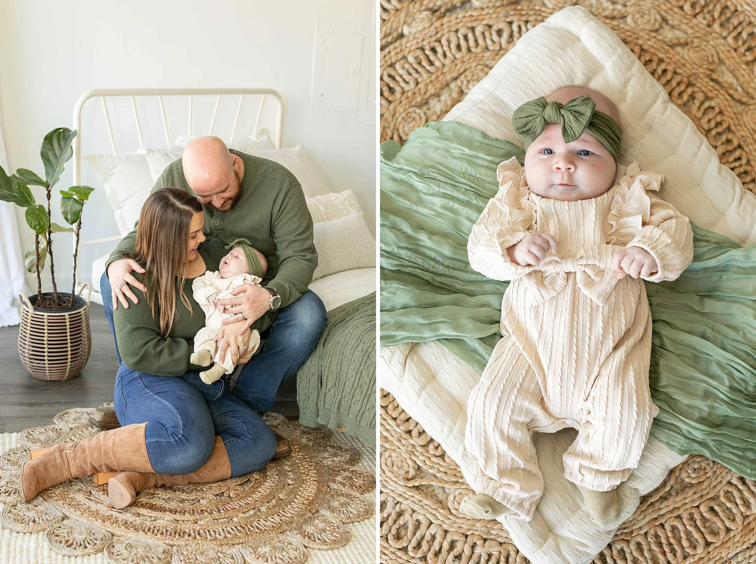 Neutral studio newborn session at studio 388 in kankakee illinois