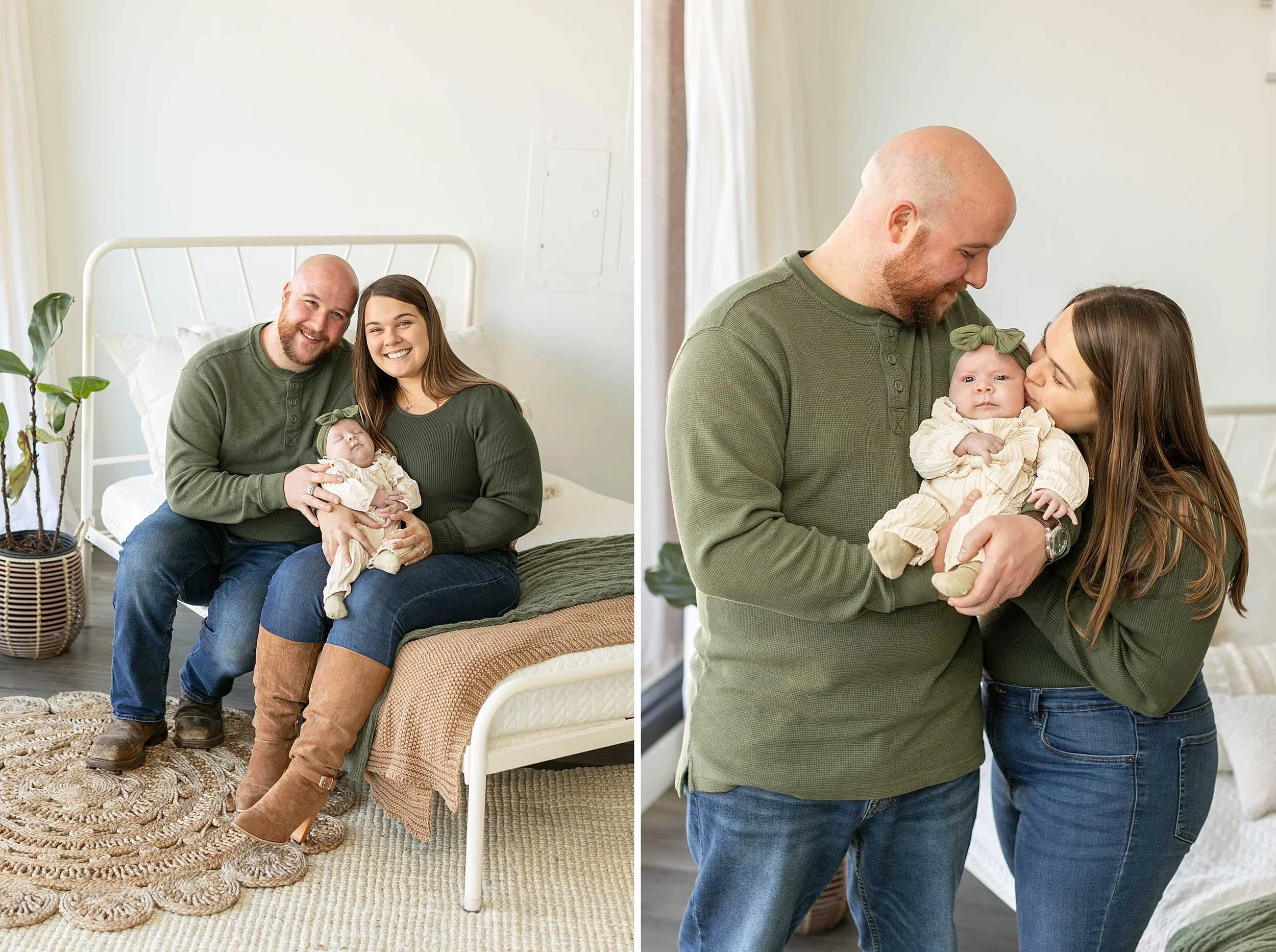 Neutral studio newborn session at studio 388 in kankakee illinois