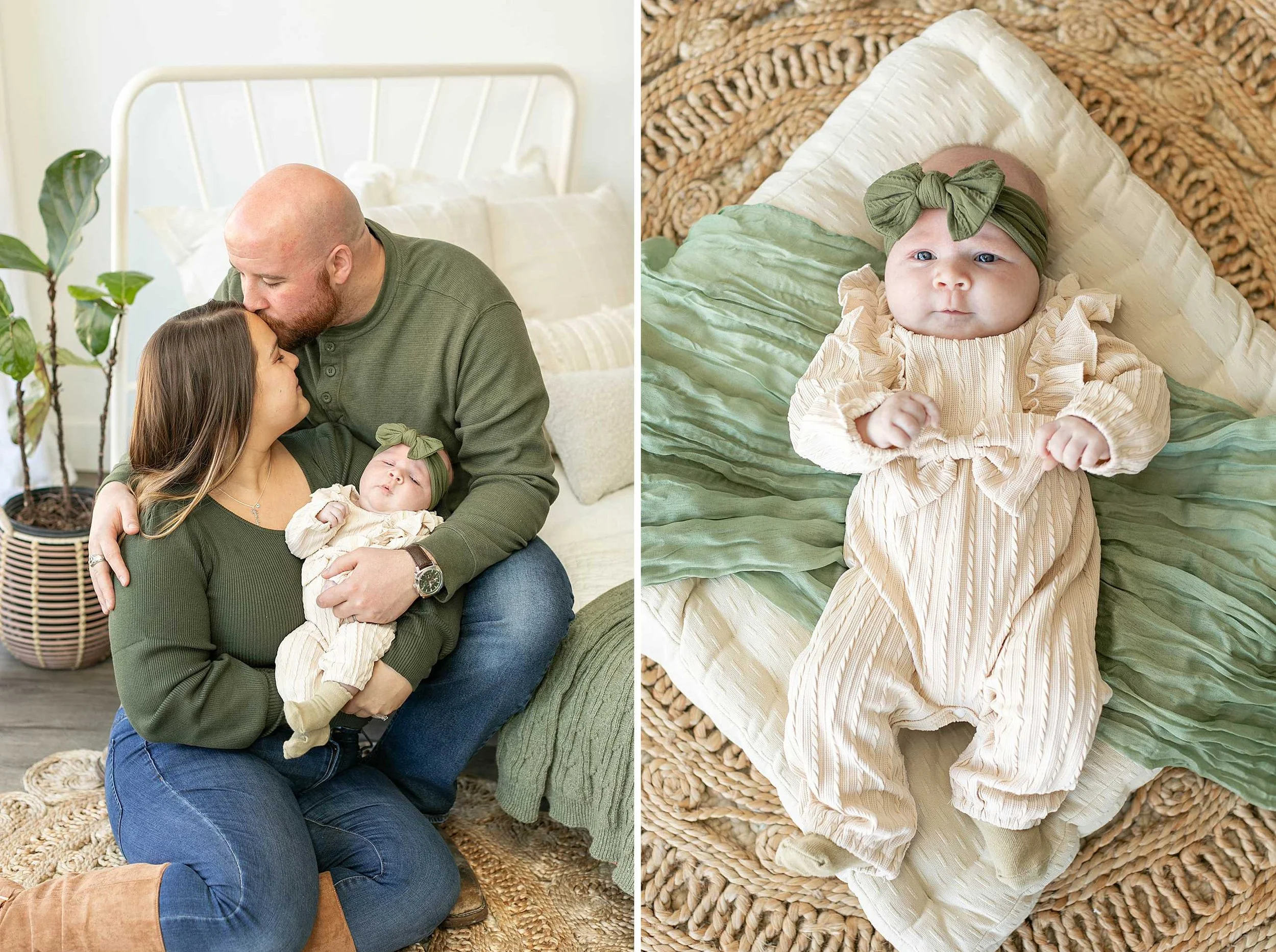 Neutral studio newborn session at studio 388 in kankakee illinois