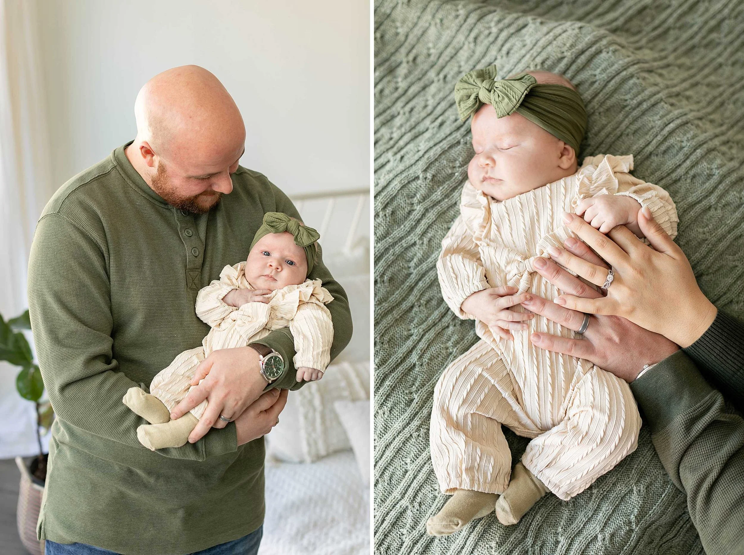 Neutral studio newborn session at studio 388 in kankakee illinois