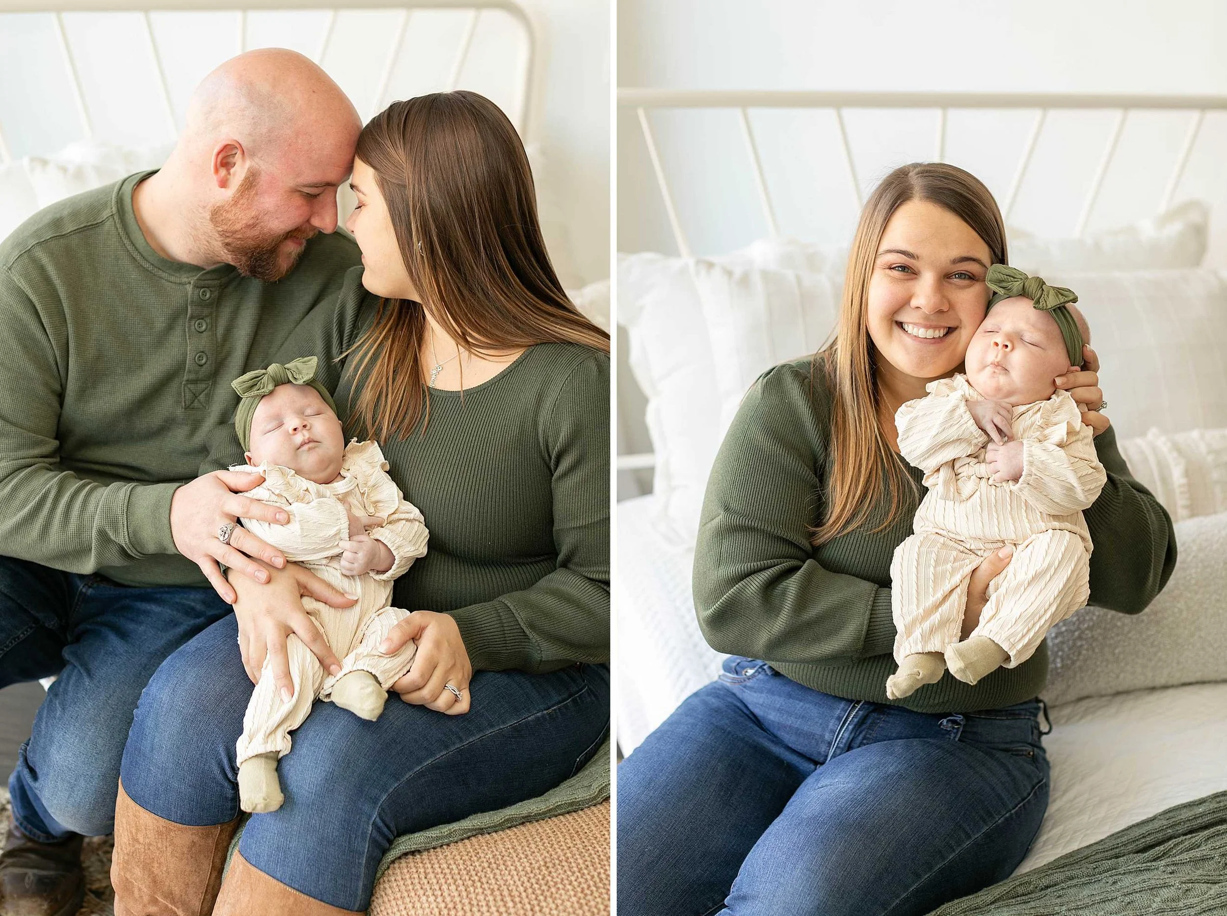 Neutral studio newborn session at studio 388 in kankakee illinois