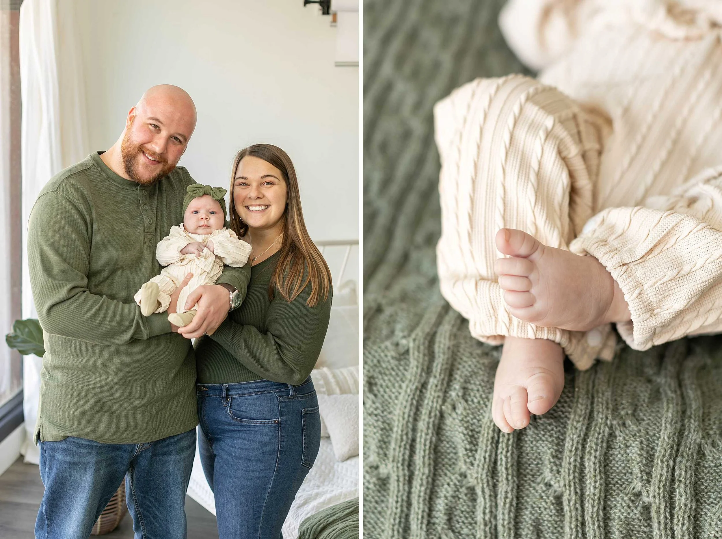Neutral studio newborn session at studio 388 in kankakee illinois