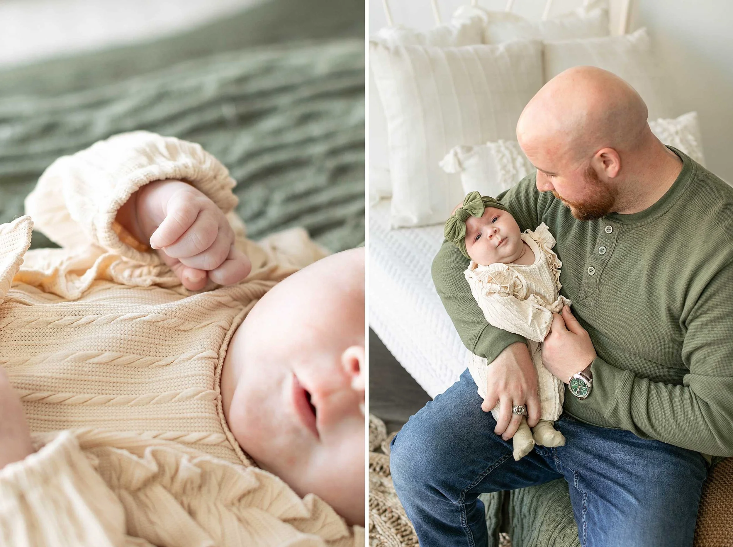Neutral studio newborn session at studio 388 in kankakee illinois