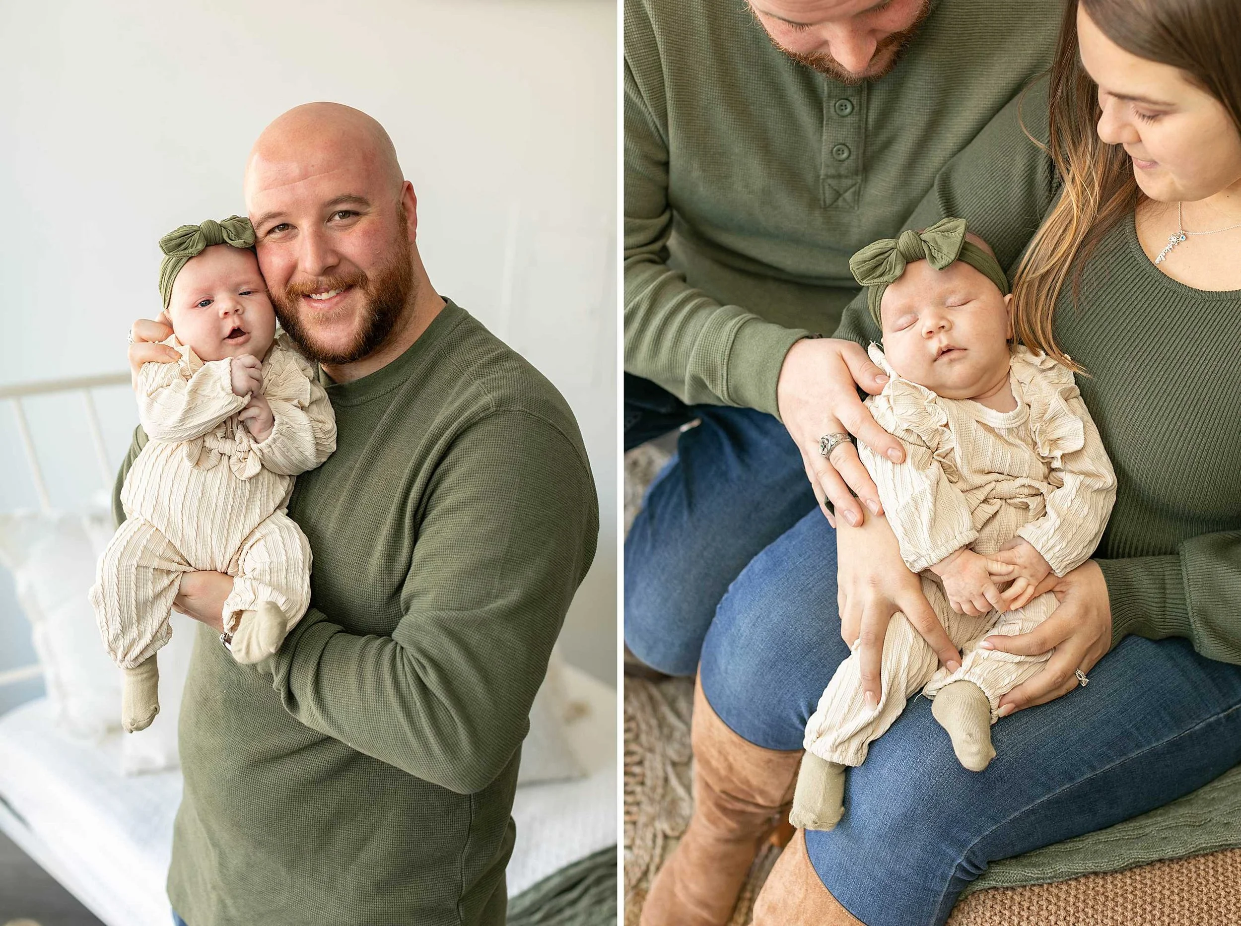 Neutral studio newborn session at studio 388 in kankakee illinois