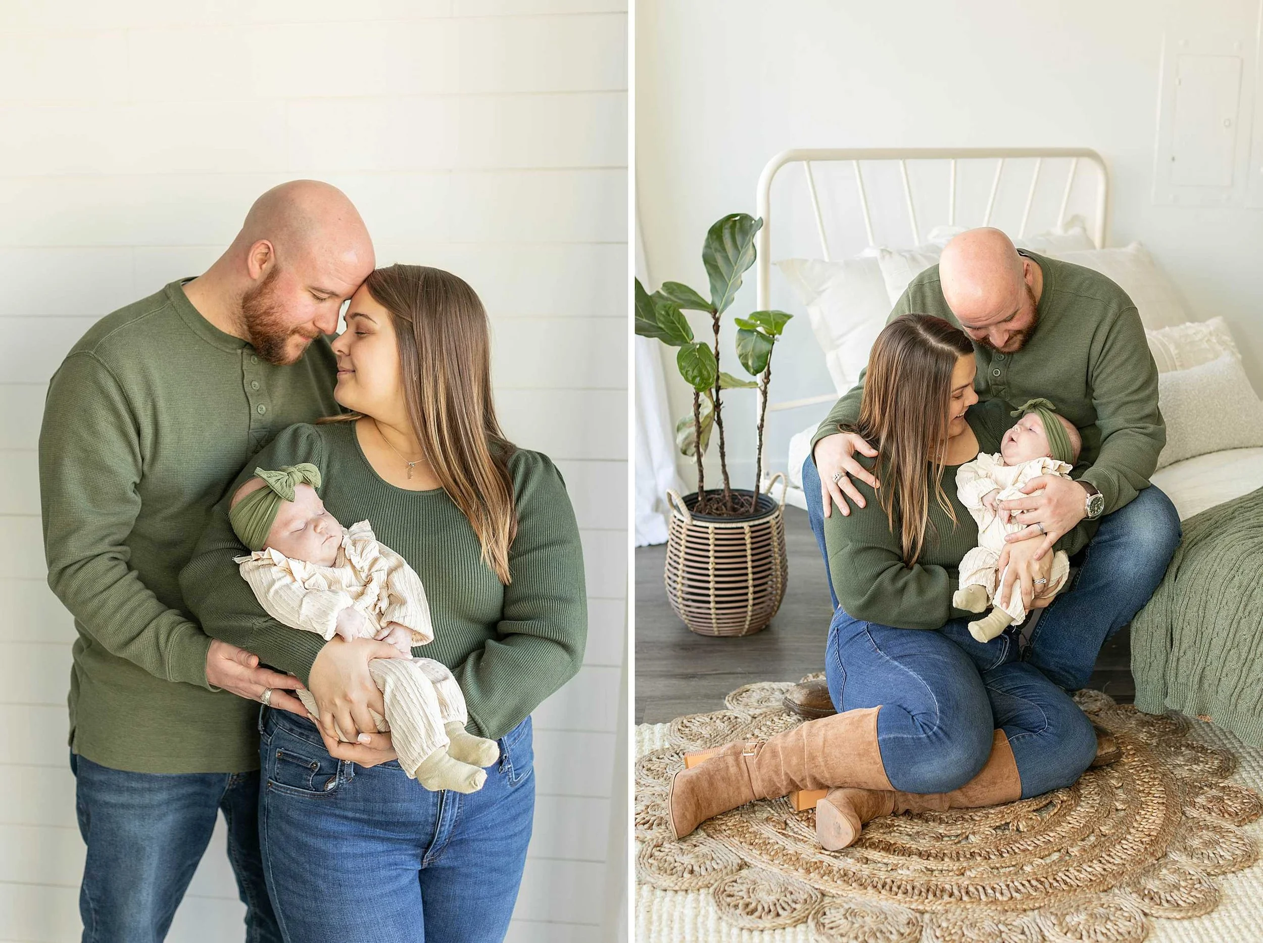 Neutral studio newborn session at studio 388 in kankakee illinois