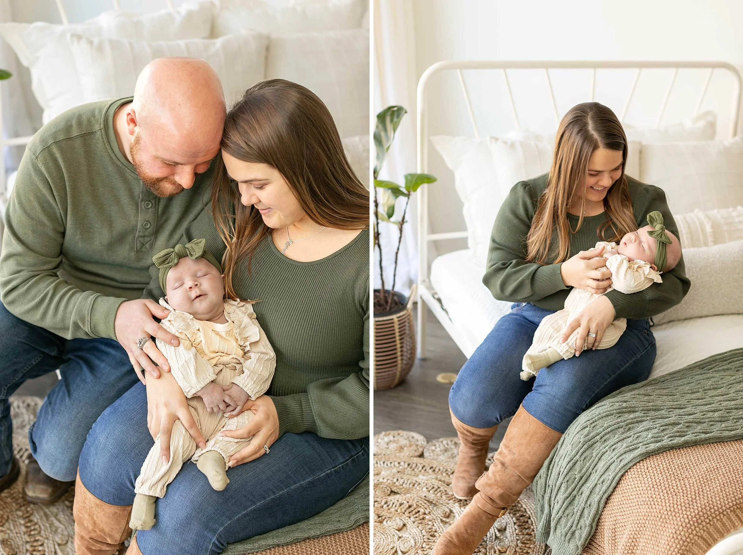 Neutral studio newborn session at studio 388 in kankakee illinois