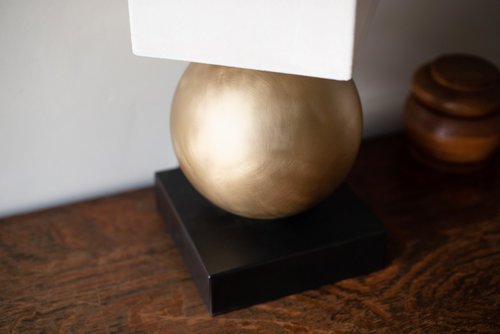 IO Brushed Brass Table Lamp by H. Bigeleisen