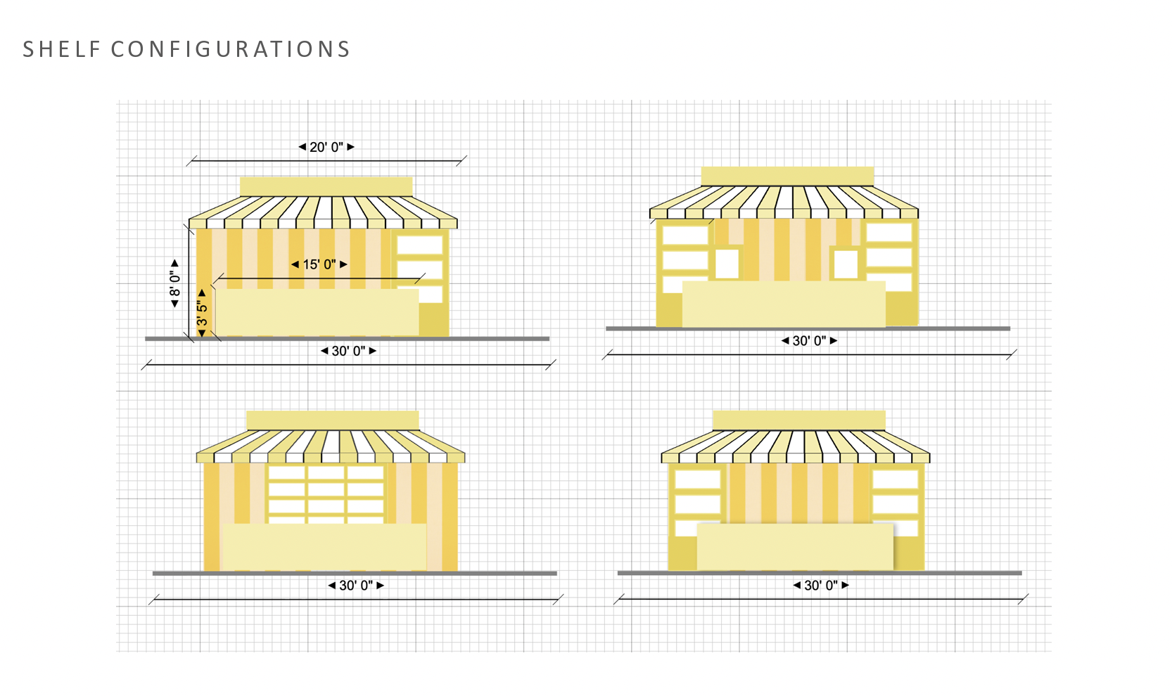 Booth layout options for production company