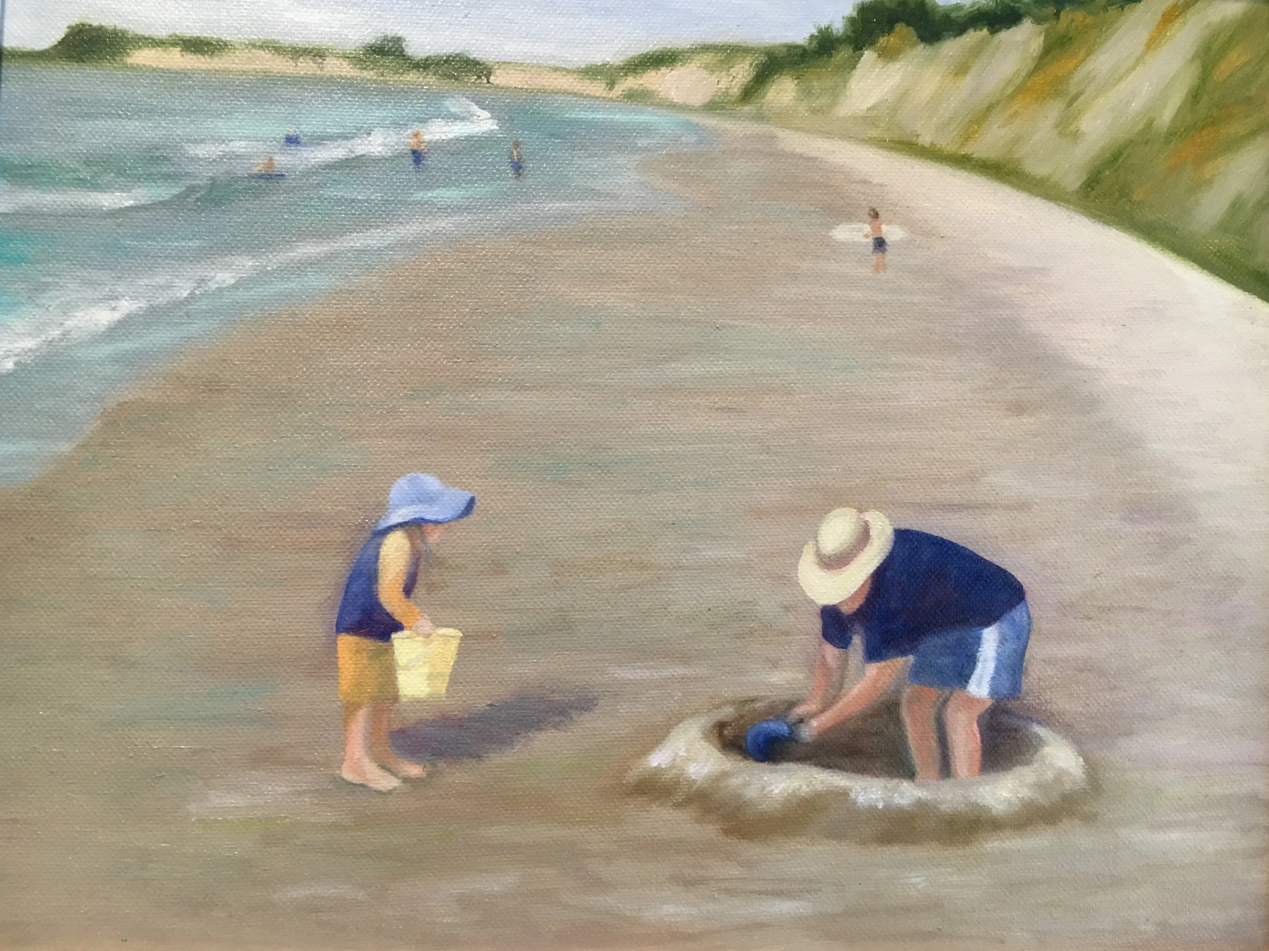A day at Hope Ranch Beach (11" x 14")