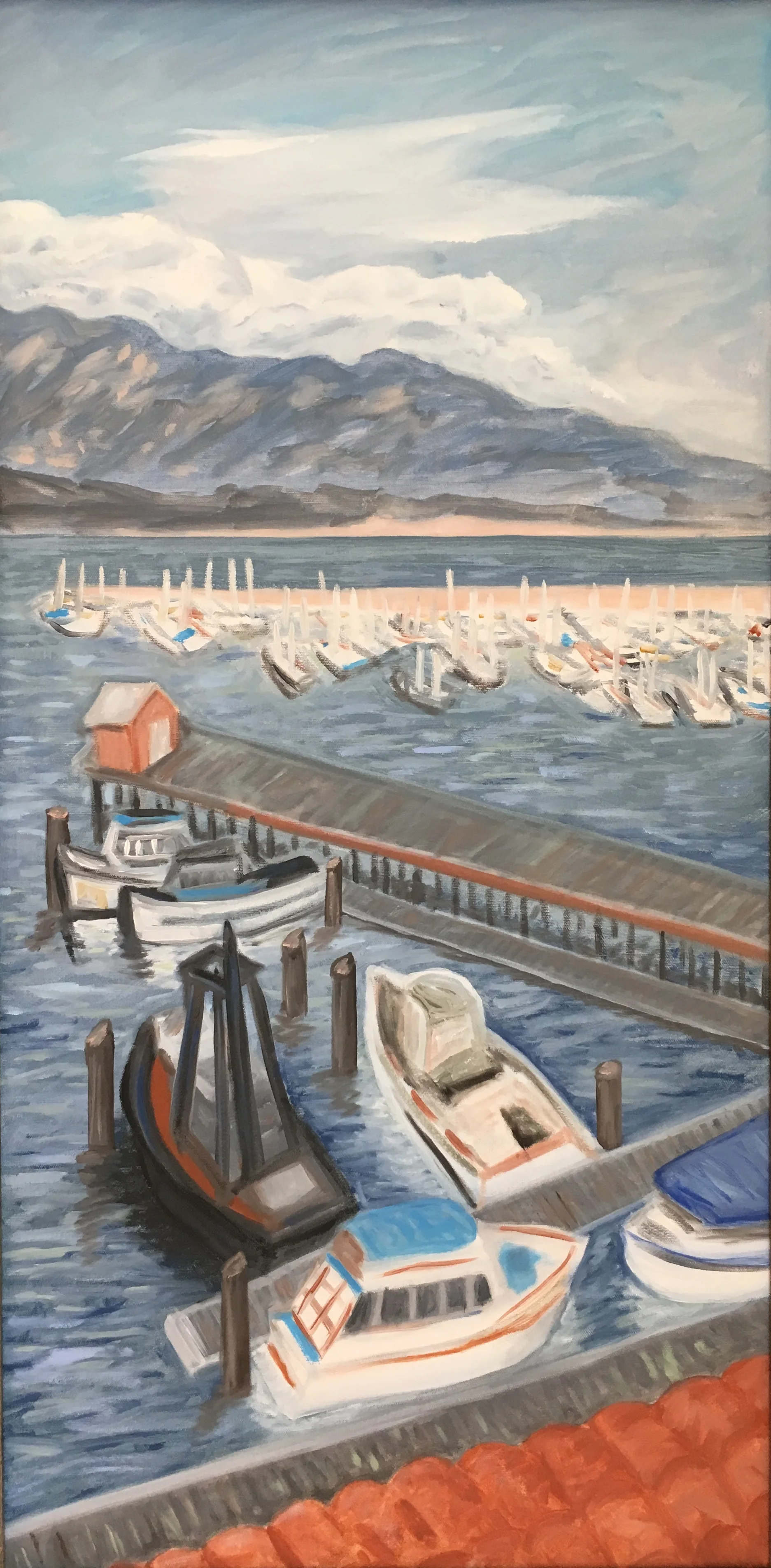 Santa Barbara Harbor (18" x 36")