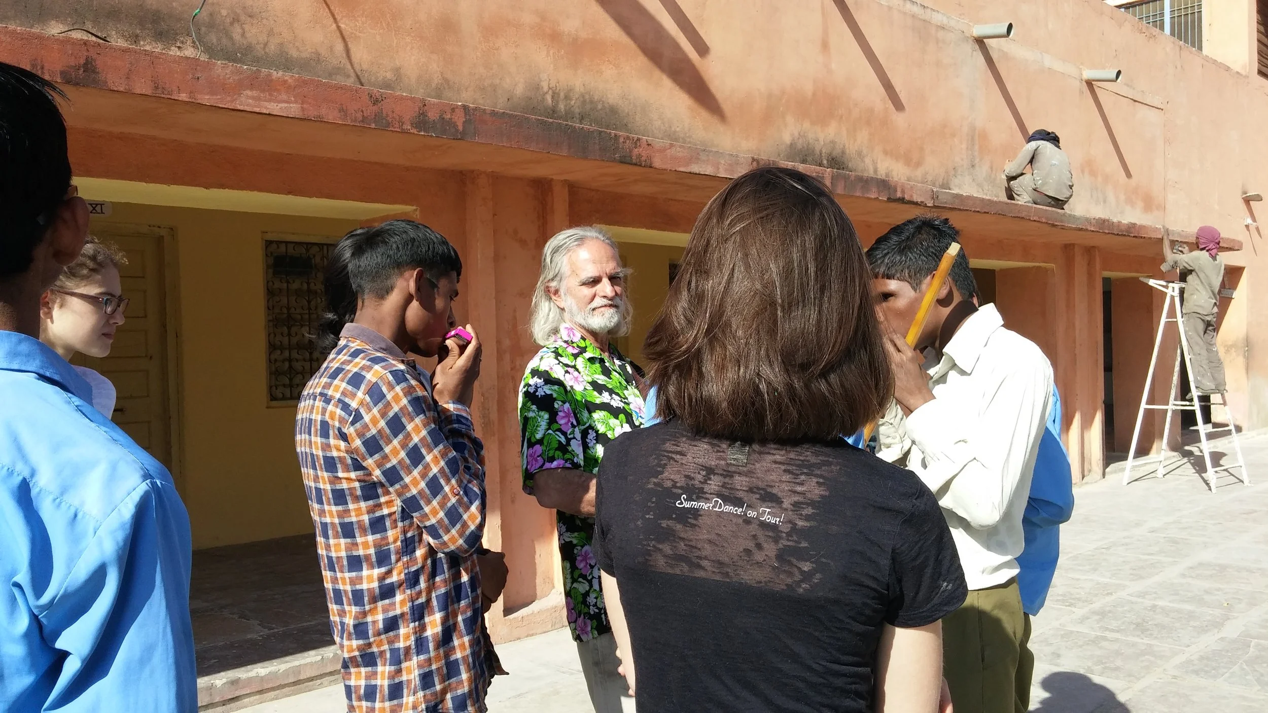 Working in a school for the blind with Bharat and Bill.