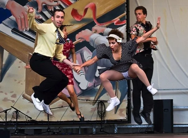 Nathan and Evita + Isa and Talli, performing “Peace Pin Boogie” at Rudolstadt in 2007