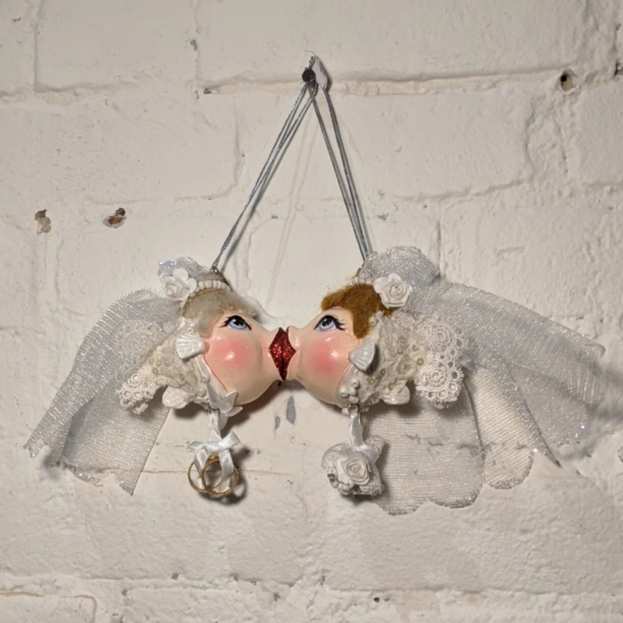 Kissing Brides Fish Ornament Set