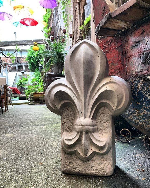 Local Artist Mark McGee brought in two more of these incredible Large Concrete Fleur de lis statues! 26&rdquo;H x 18&rdquo;W $98 each