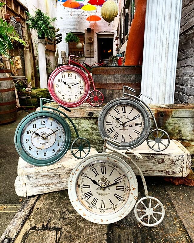 Love these antique looking Penny Farthing Clocks!! $24 each!