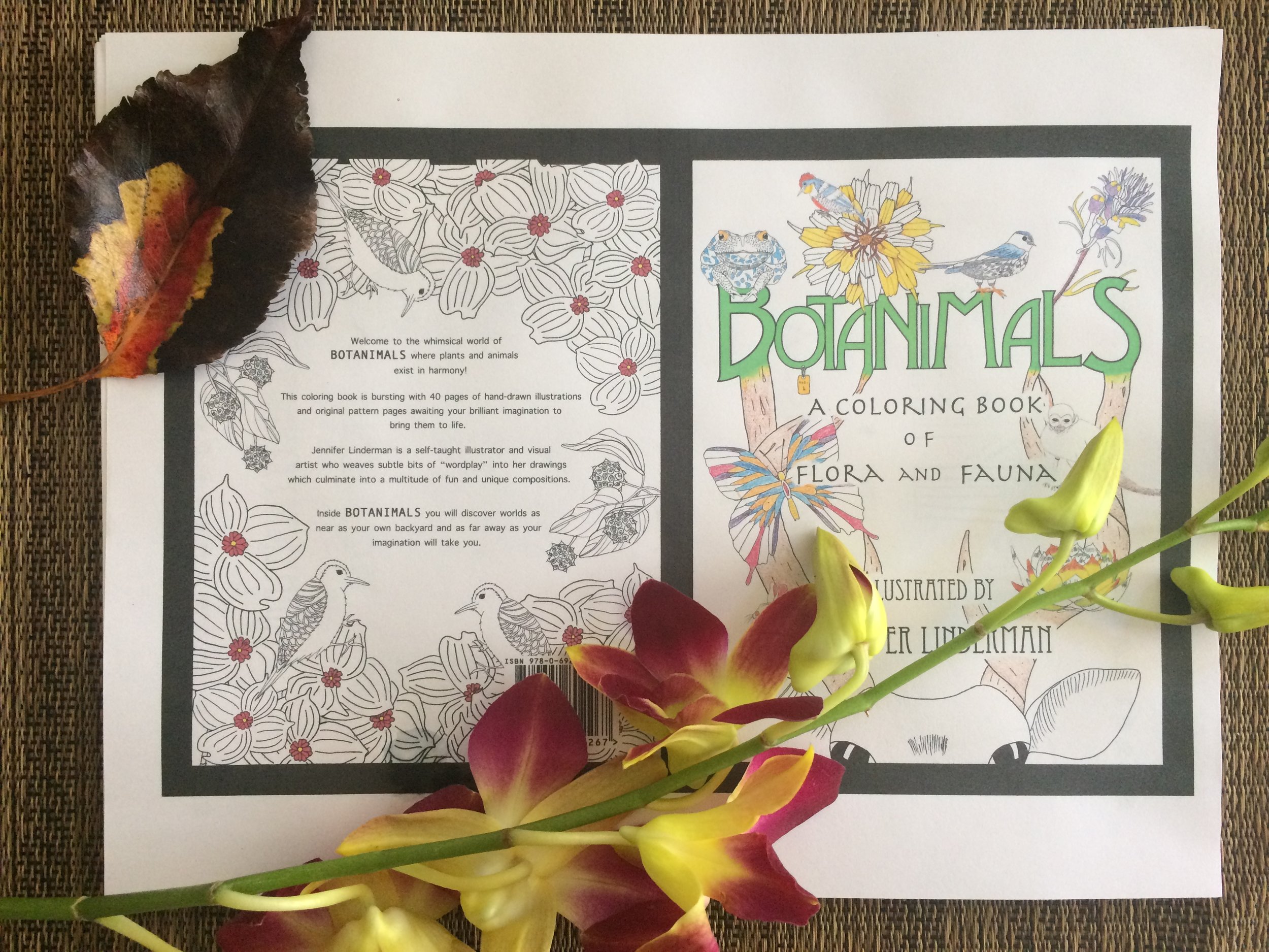 This is my cover image before I receive the proof in the mail next week. It is a coloring book for all ages including all of my own hand-drawn images of nature, namely animals and plants/flowers. There is an underlying wordplay theme throughout making whimsical connections between animals and accompanying botanic names. It has truly been a labor of love taking me 5 months to complete and having had to learn much about self-publishing. My book will be available on Amazon very soon and I cannot believe it is actually happening. Now the marketing fun begins!