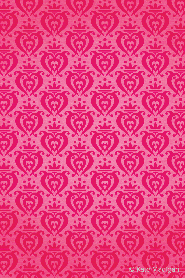 Rococo hearts iPhone wallpaper pattern