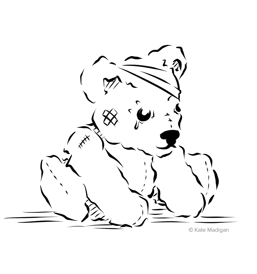 Sad bear. Drawn as a fundraiser for BBC Children In Need. 