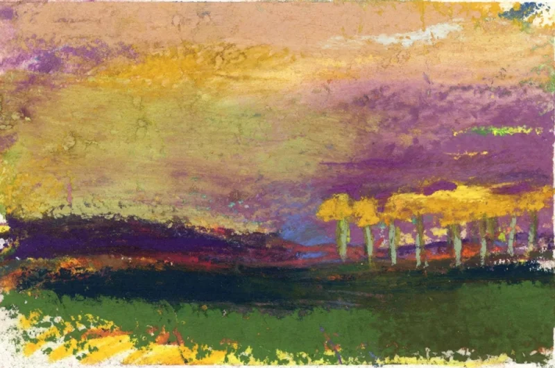 DUSK - PASTEL ON PAPER - 4x6 in