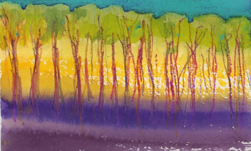 SPRINGLIME - PASTEL ON PAPER - 6x9 in