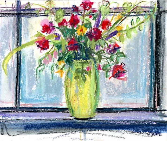 RUN FOR ROSES - PASTEL ON PAPER