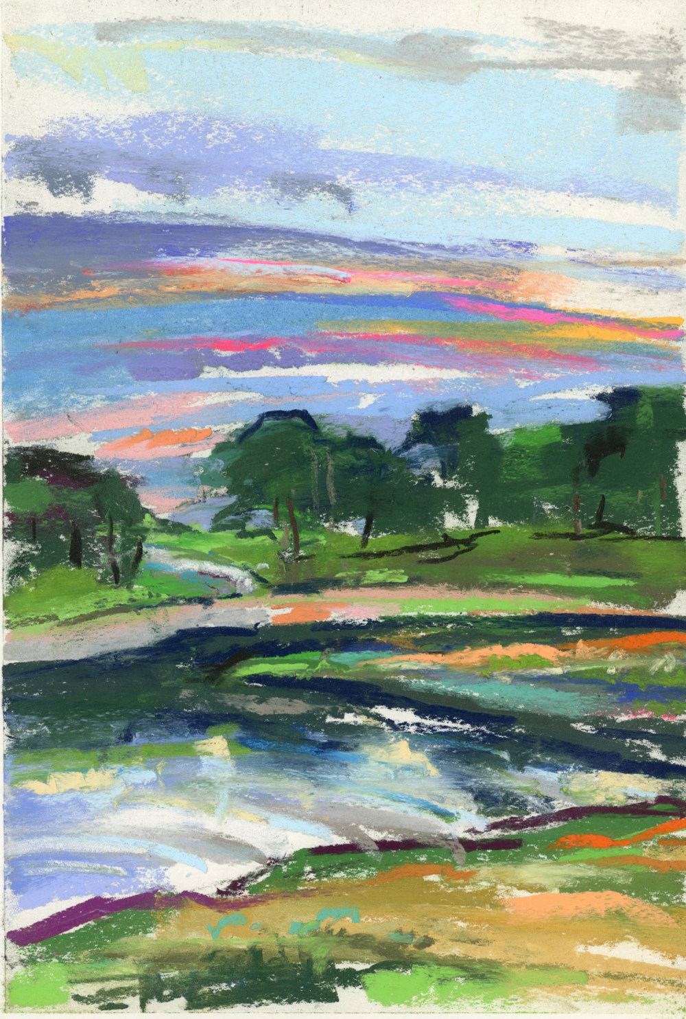 LONG RUN PARK - PASTEL ON PAPER