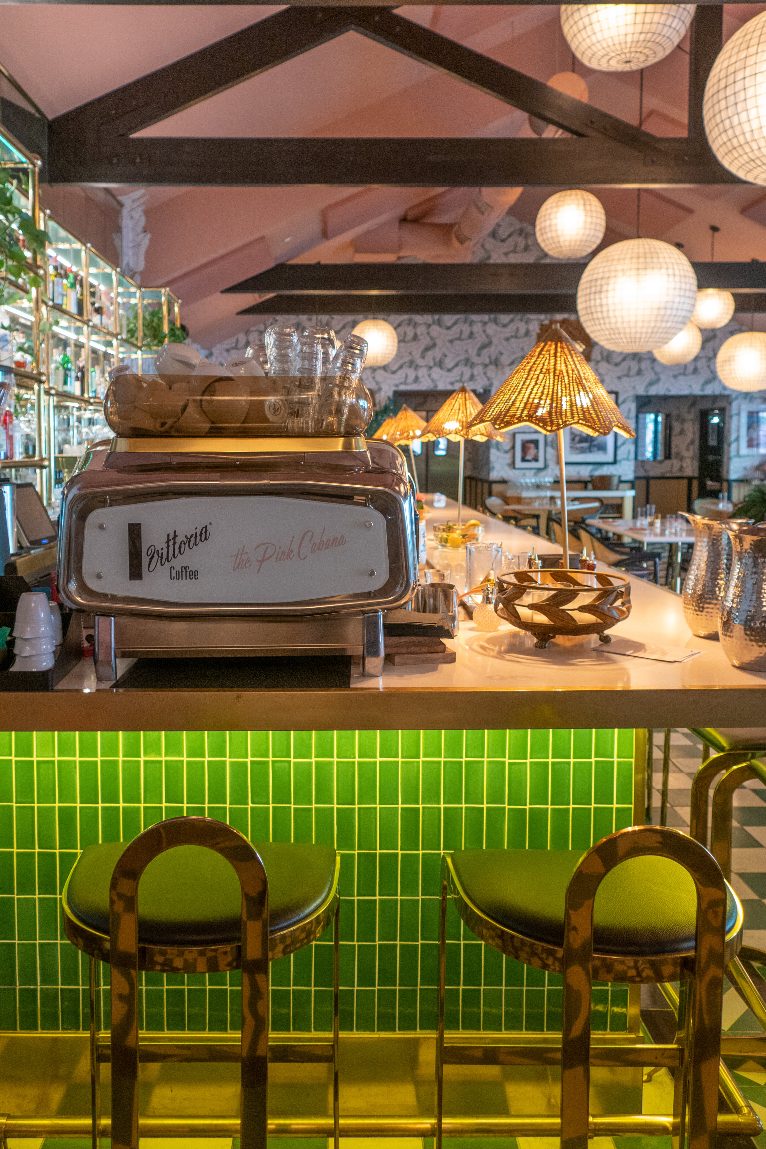   Interior details at the Pink Cabana restaurant at Sands Hotel &amp; Spa  