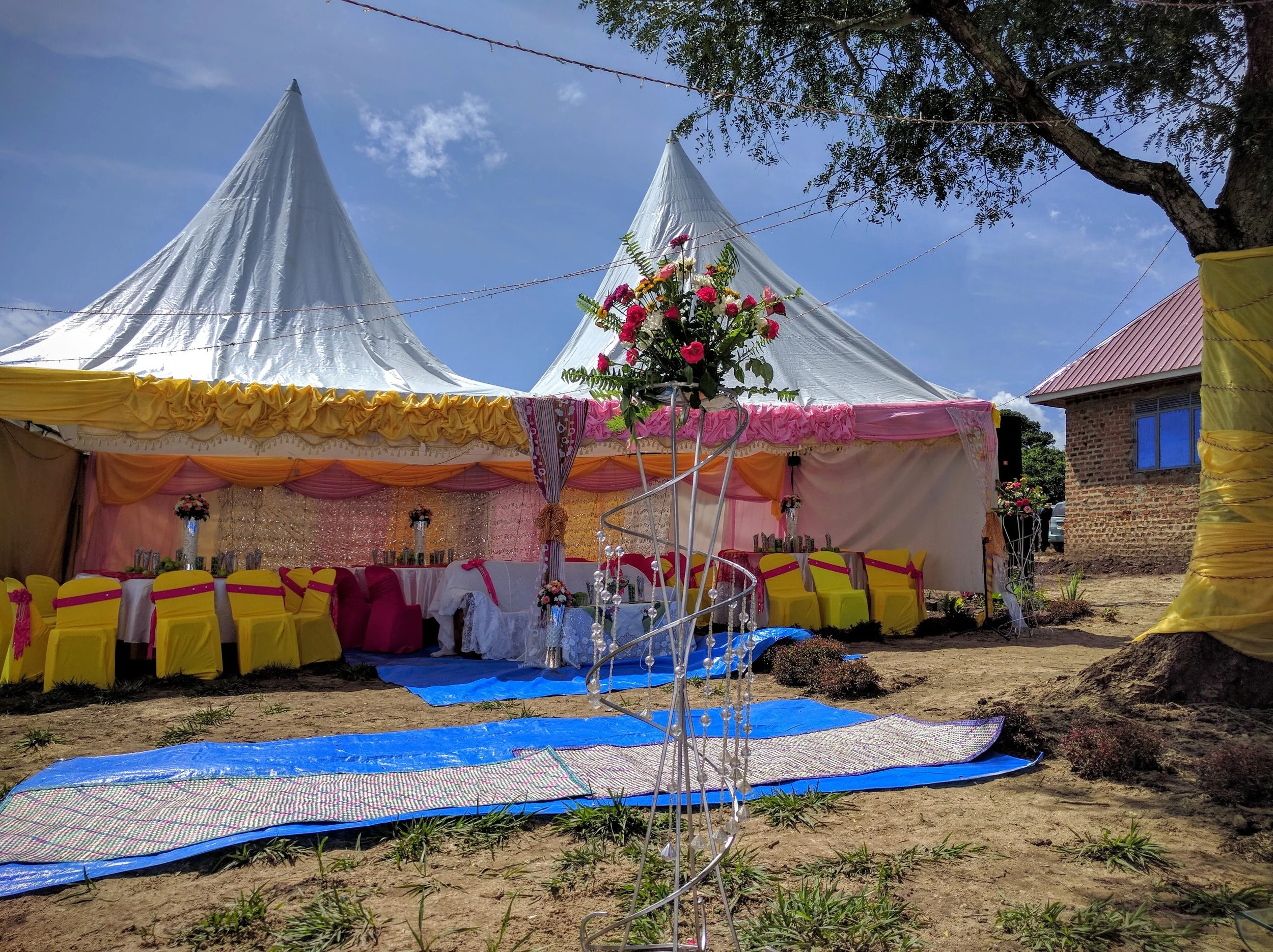 Inside view of the groom's family tent