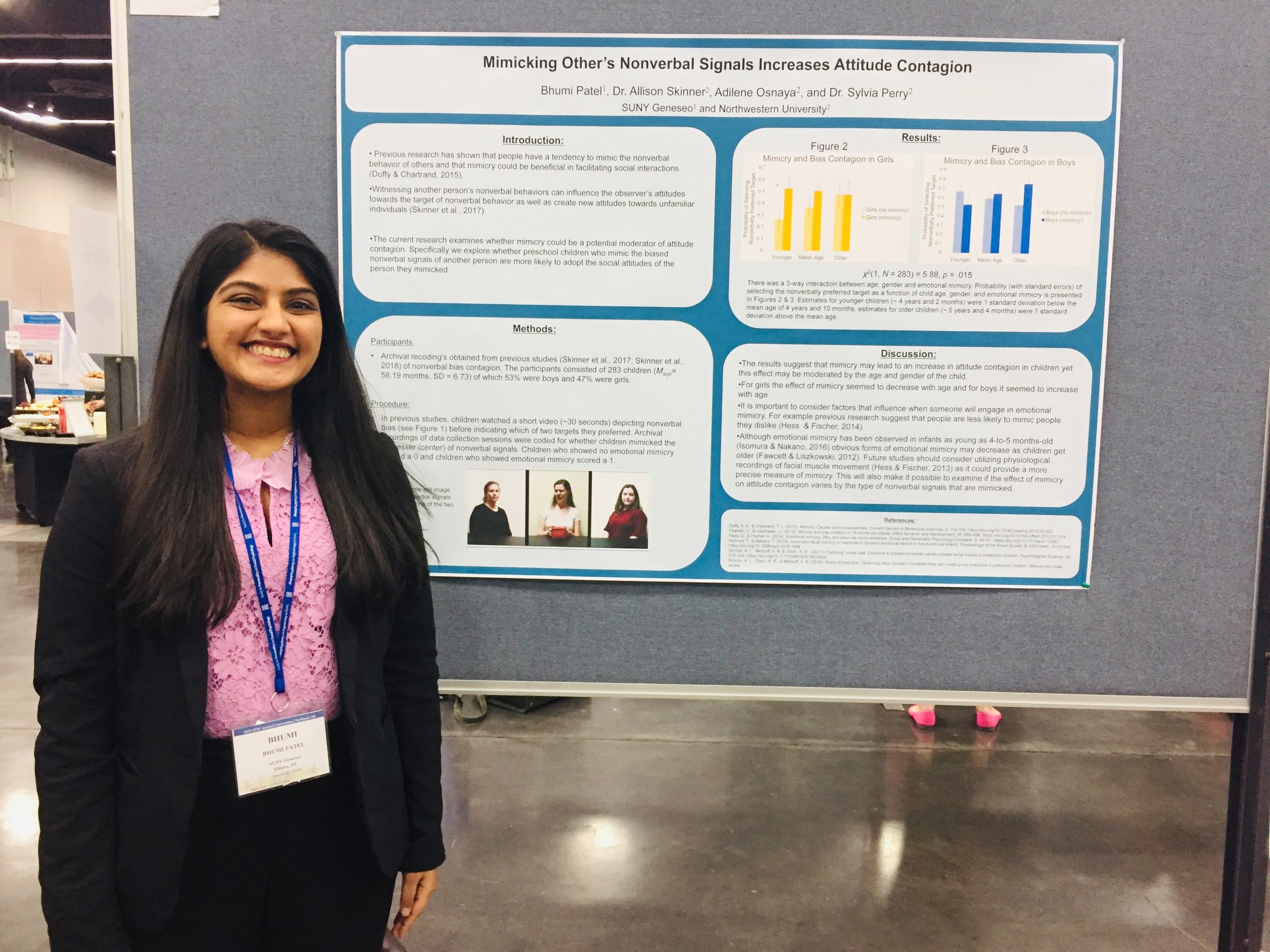 Bhumi Patel presenting a poster at SPSP 2019