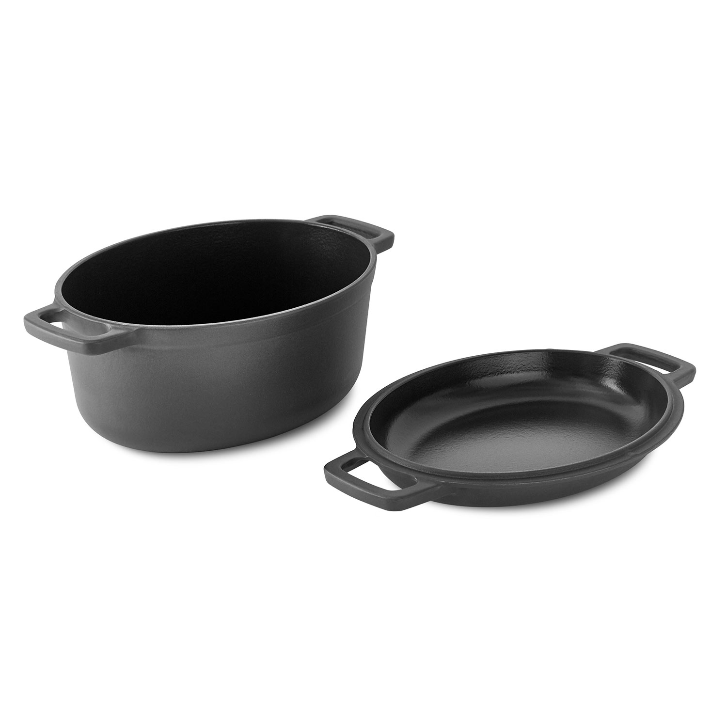 Overmont Dutch Oven 5 QT Cast Iron Casserole Pot Skillet Lid Pre Seasoned with Handle Covers & Stand for Camping Home Cooking BBQ Baking 