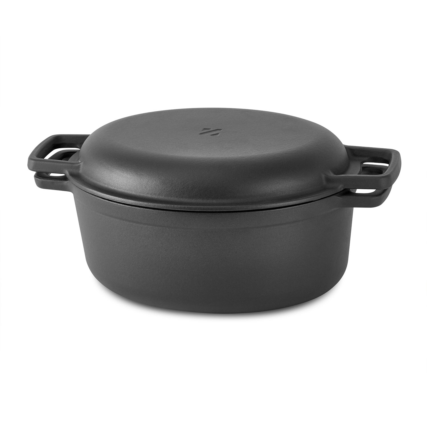 6qt. Non-Stick Cast Iron Dutch Oven with Usable Skillet Lid — Shop Geoffrey  Zakarian