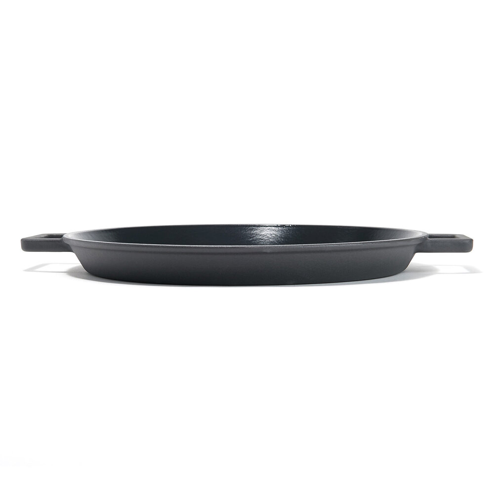 Geoffrey Zakarian 11 Non-Stick Cast Iron Frying Pan, Titanium-Infused  Ceramic Coating with Two Easy Pour Spouts - Blue 