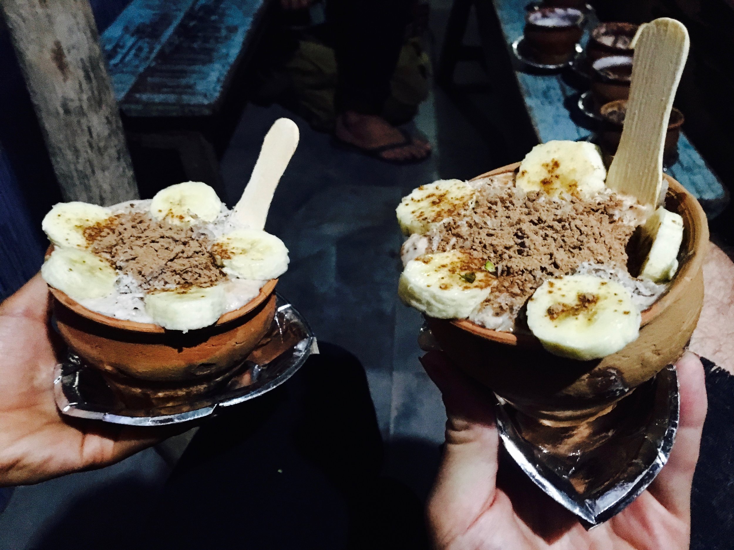 Lassi o'clock. These were served in locally handmade ceramic pottery.
