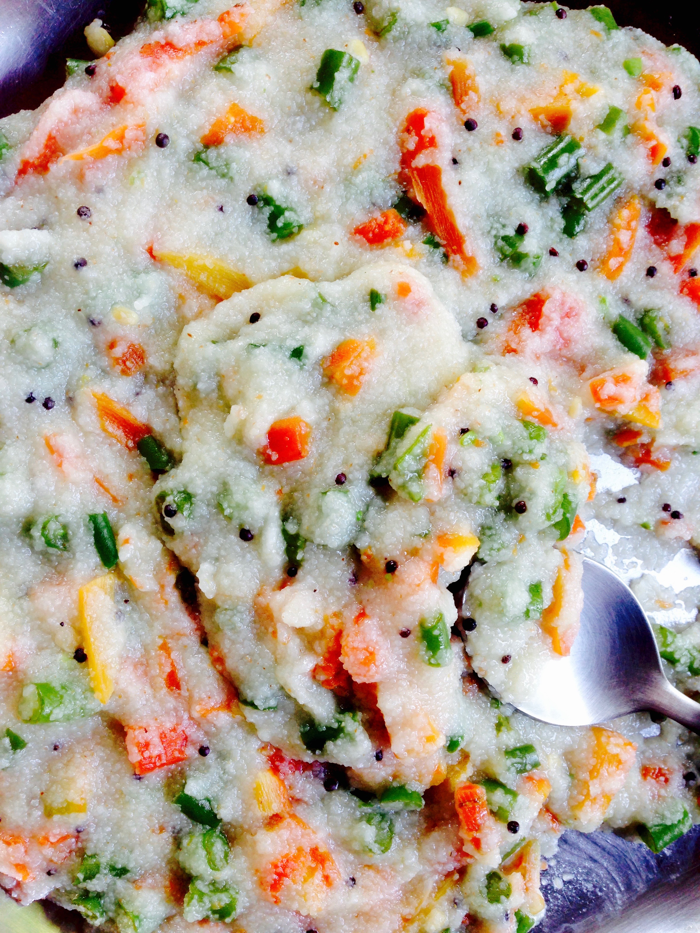 Ayurvedic food called Vegetable Upa for lunch.