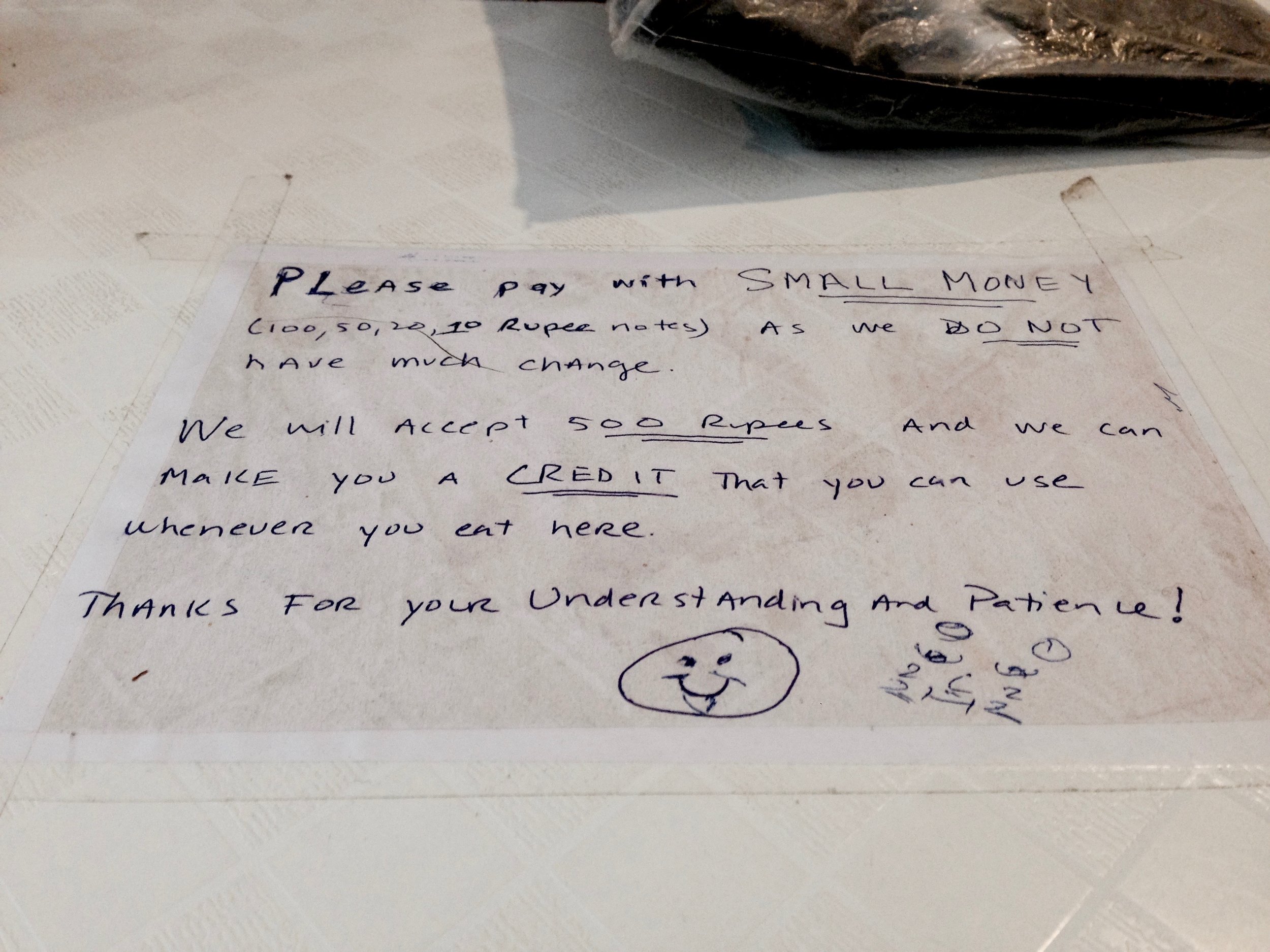 The concept of IOU's and tabs is propping up around town