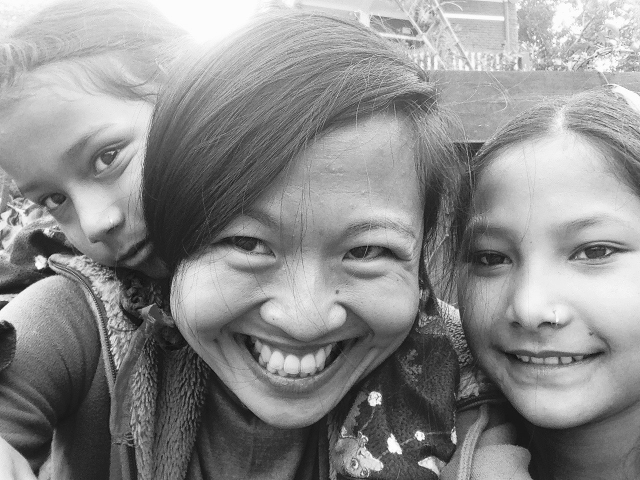 Selfie time with cute kids from Ramana's