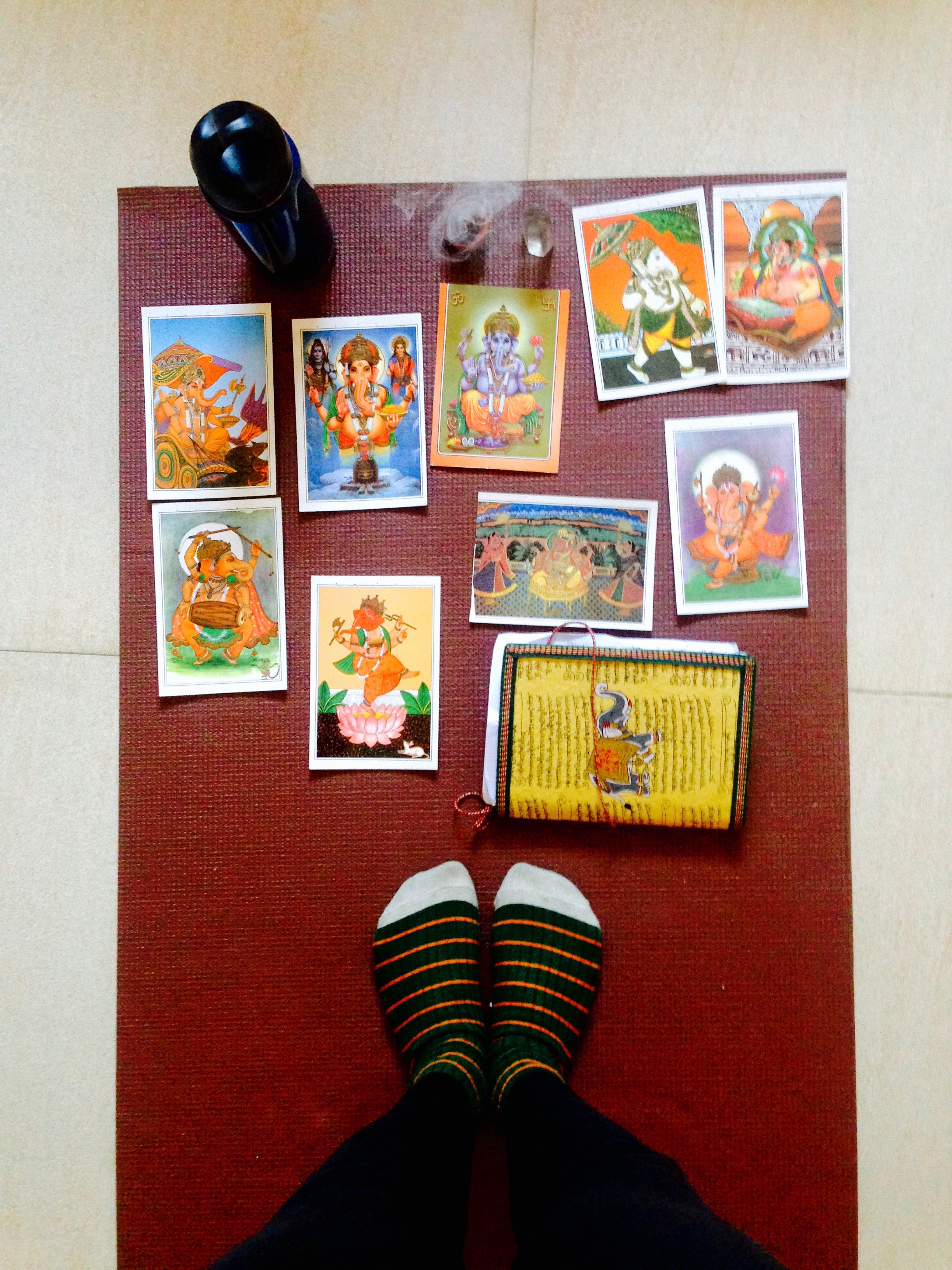 In the apartment writing postcards 