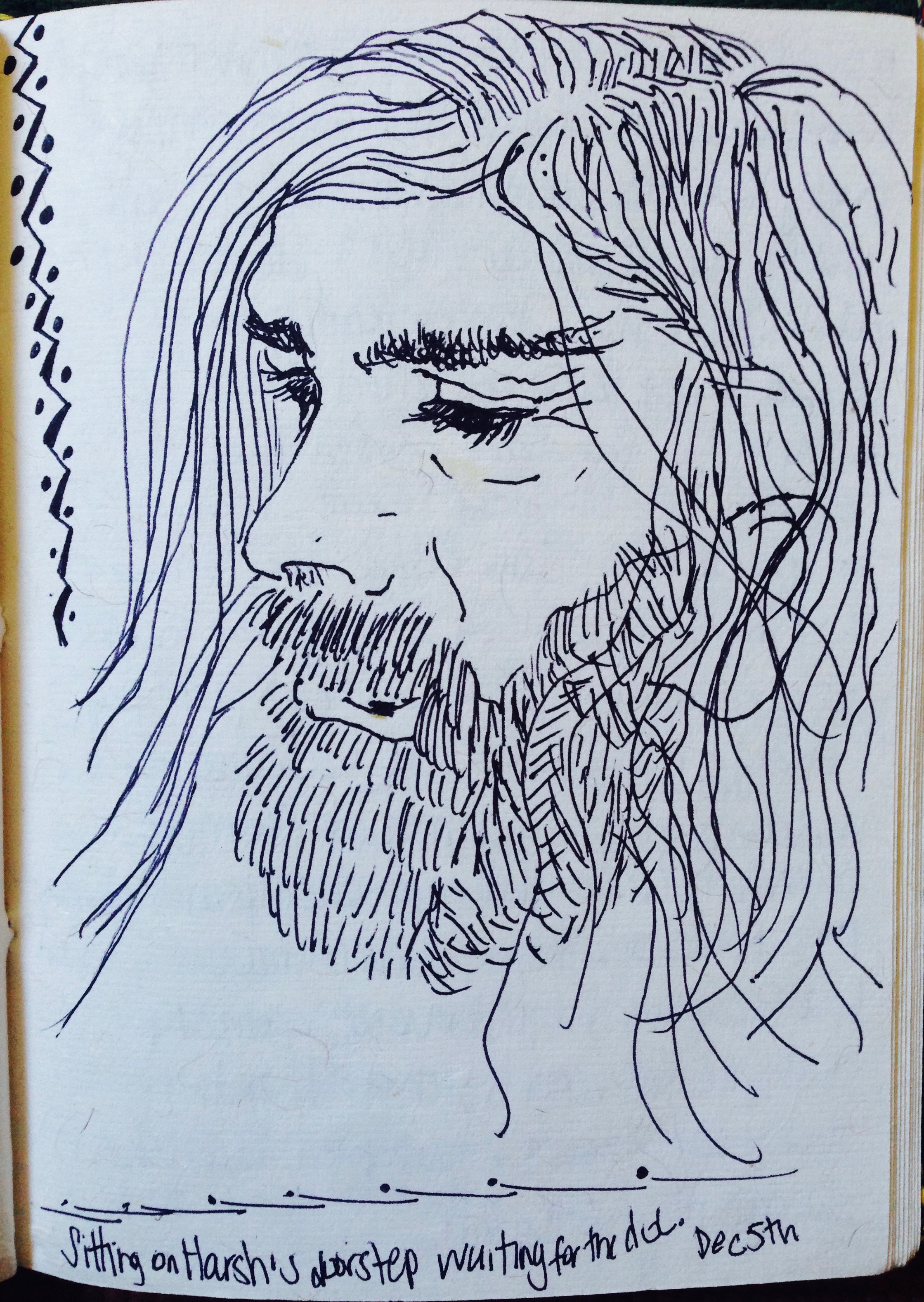 Waiting to get my blood drawn on the stoop of Dr Harsh’s office, getting my doodle on. When's the last time you got your blood drawn in your own apartment? 
