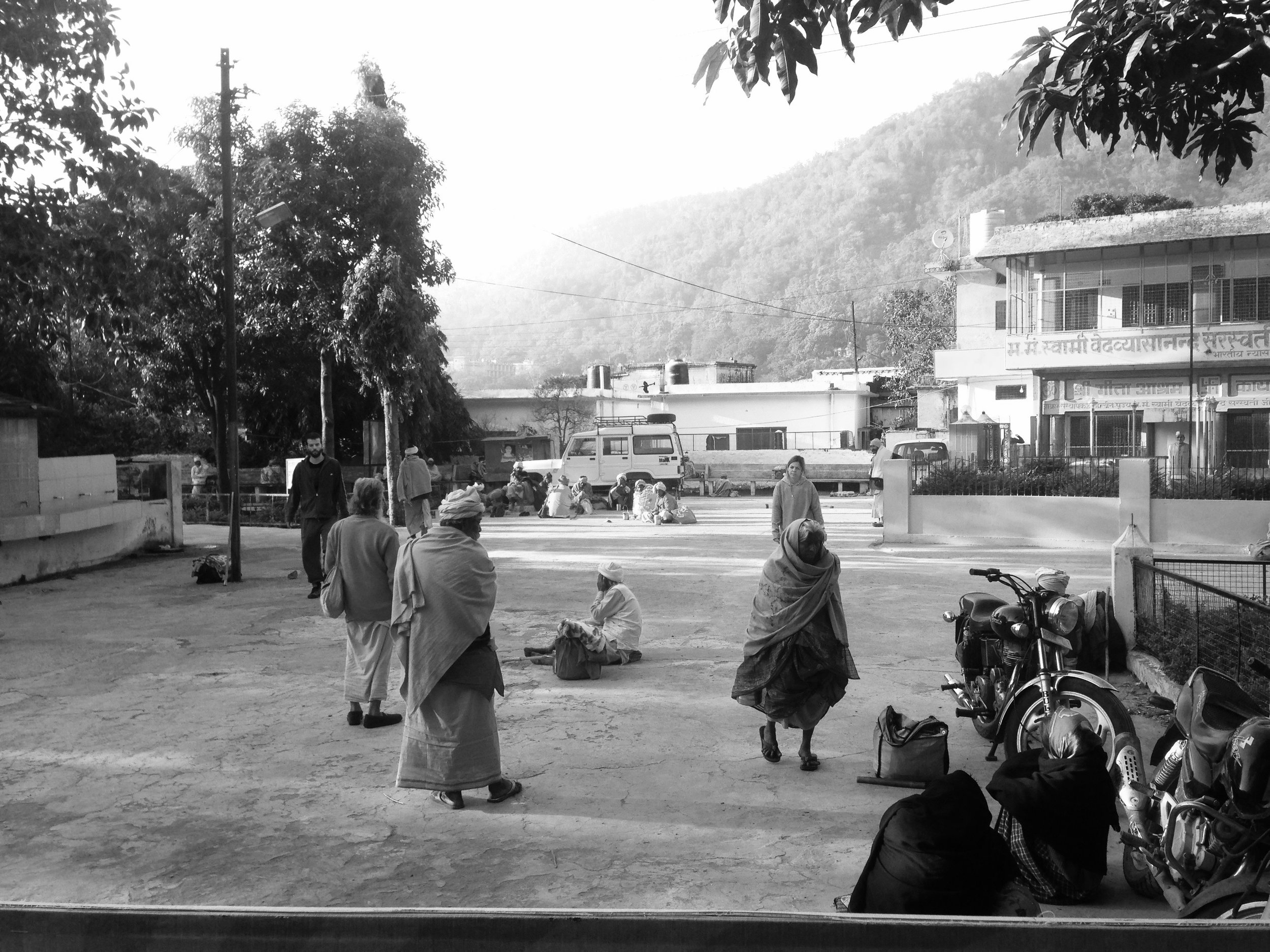 Our yoga school sat inside an ashram, gathering babas of all stripes (though they all wore orange for the most part). During our breaks, we'd come outside and they'd be straight chilling, sometimes with chai provided generously by the ashram.